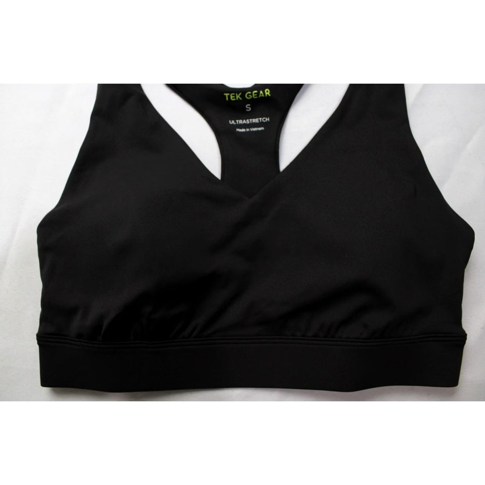 Tek Gear Tek Gear Womens Ultrastretch Medium Impact V-Neck Sports Bra MS7 Black Small Size ONE SIZE - 2 Thumbnail