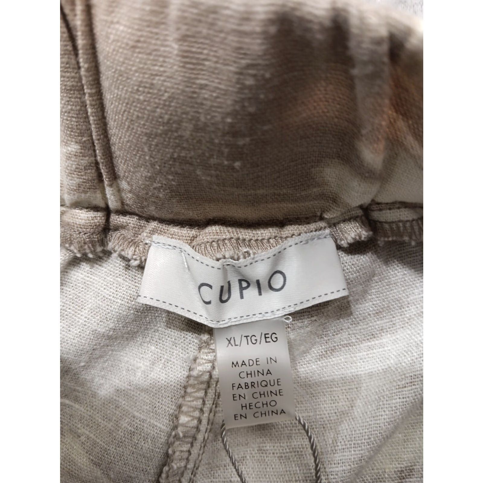 Vintage VINTAGE Cupio Pants XL Brown Linen Blend Lagenlook Wide Leg Floral Relaxed Pockets Size 40" / US 18 - 6 Thumbnail