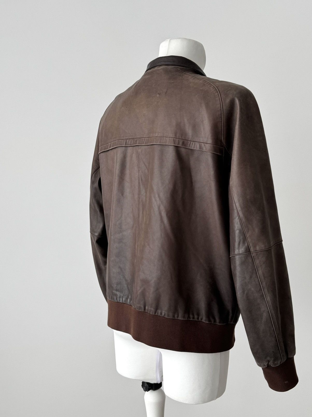 Faconnable × Japanese Brand × Vintage Faconnable Lambskin Leather Brown Bomber Jacket Size US XL / EU 56 / 4 - 7 Thumbnail