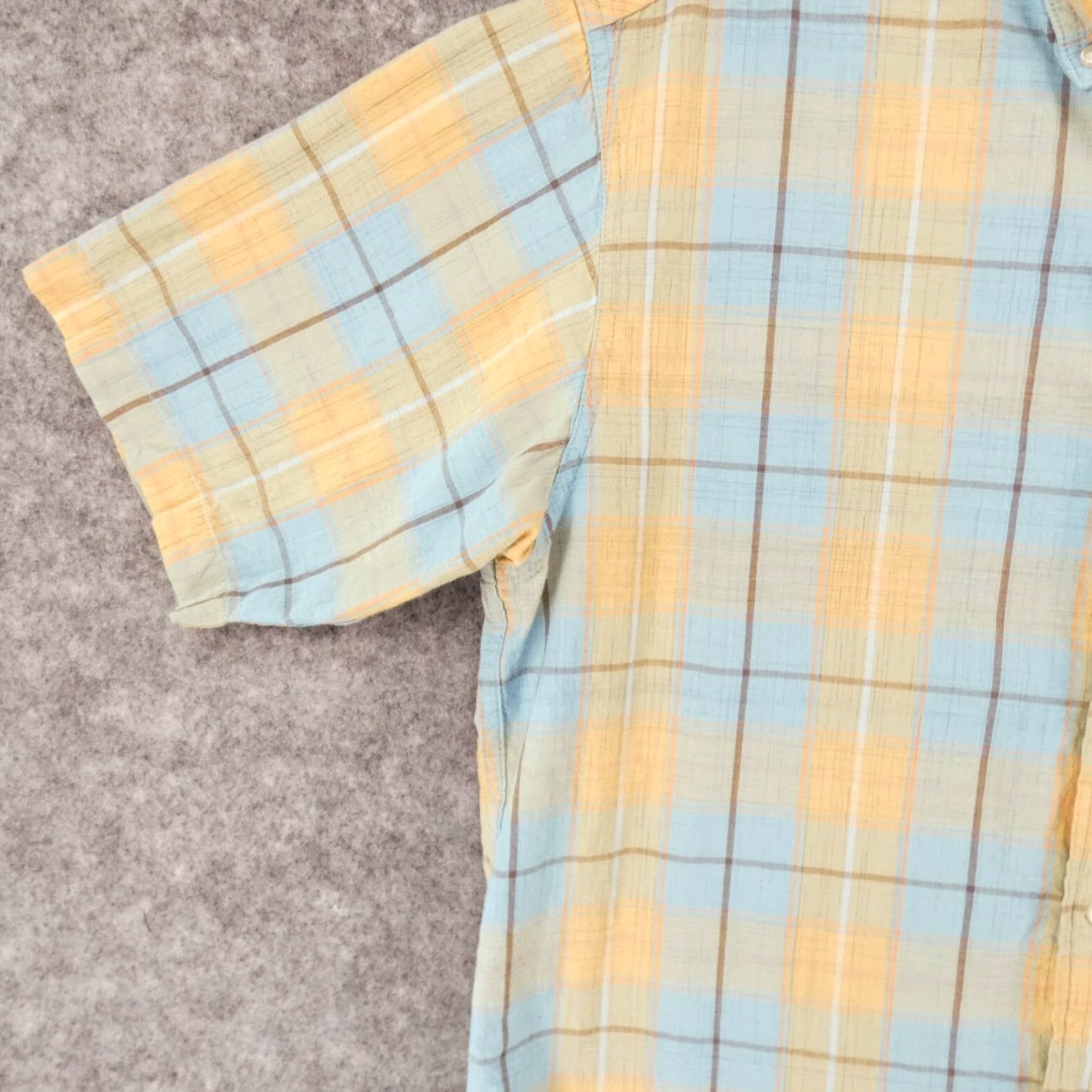 Vintage Bob Timberlake Shirt Mens Medium Short Sleeve Button Up Yellow Plaid Pattern Classic Cotton Blend Size US M / EU 48-50 / 2 - 3 Thumbnail