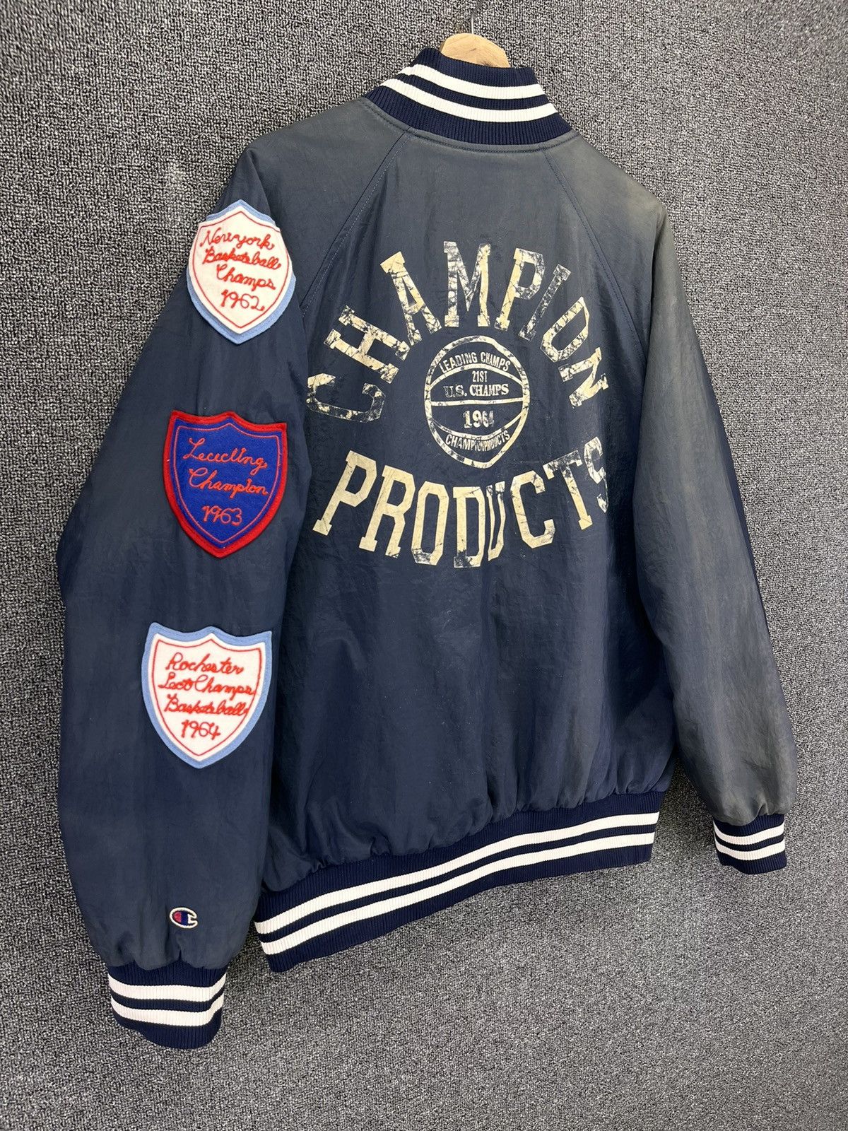 Champion Vintage Champion Rare Patchwork Trashed Varsity Jacket Size US L / EU 52-54 / 3 - 2 Thumbnail