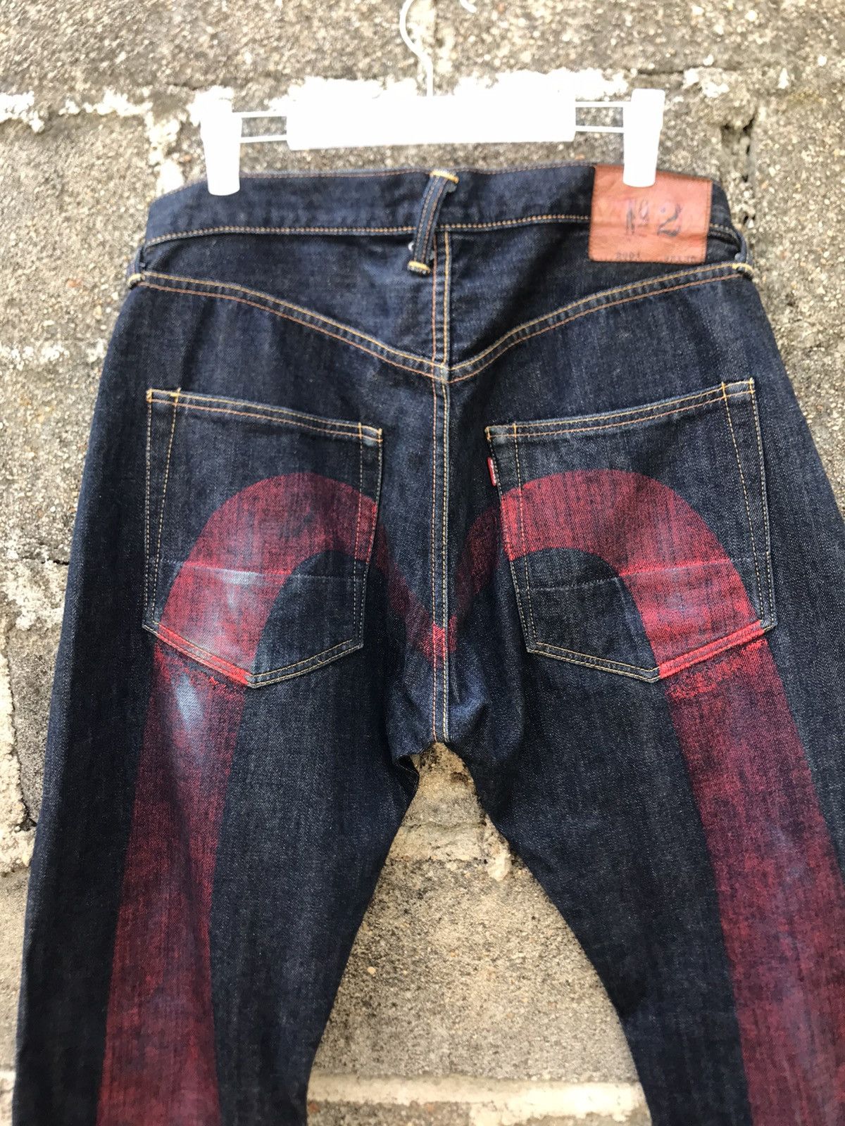 Evisu 🔥Rare Vintage Evisu Red Daicock Selvedge loose Denim-W 33 Size US 33 - 16 Thumbnail