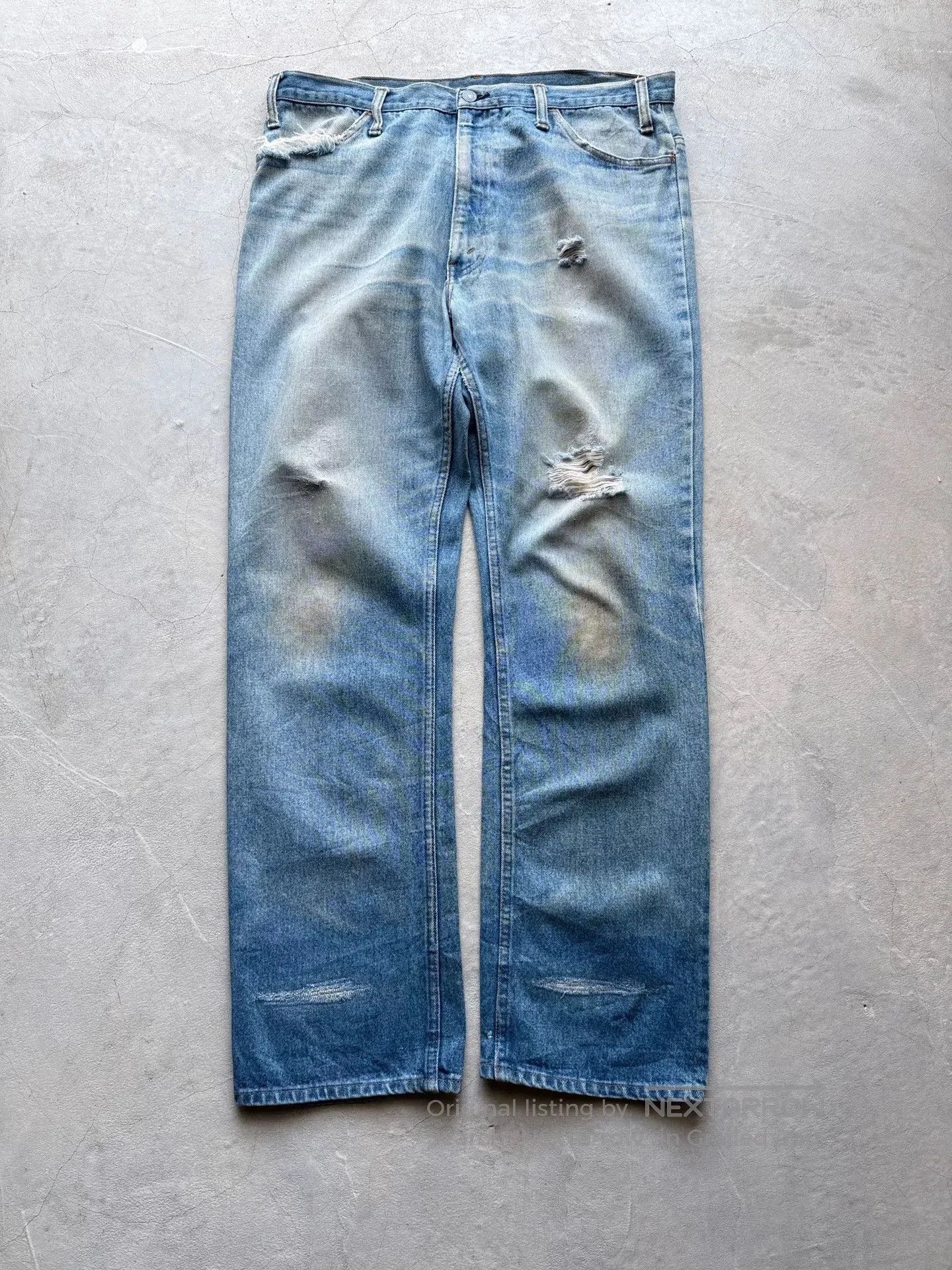Vintage Vintage 60s JC Penney Distressed Straight Jeans. Size US 36 / EU 52 - 1 Thumbnail