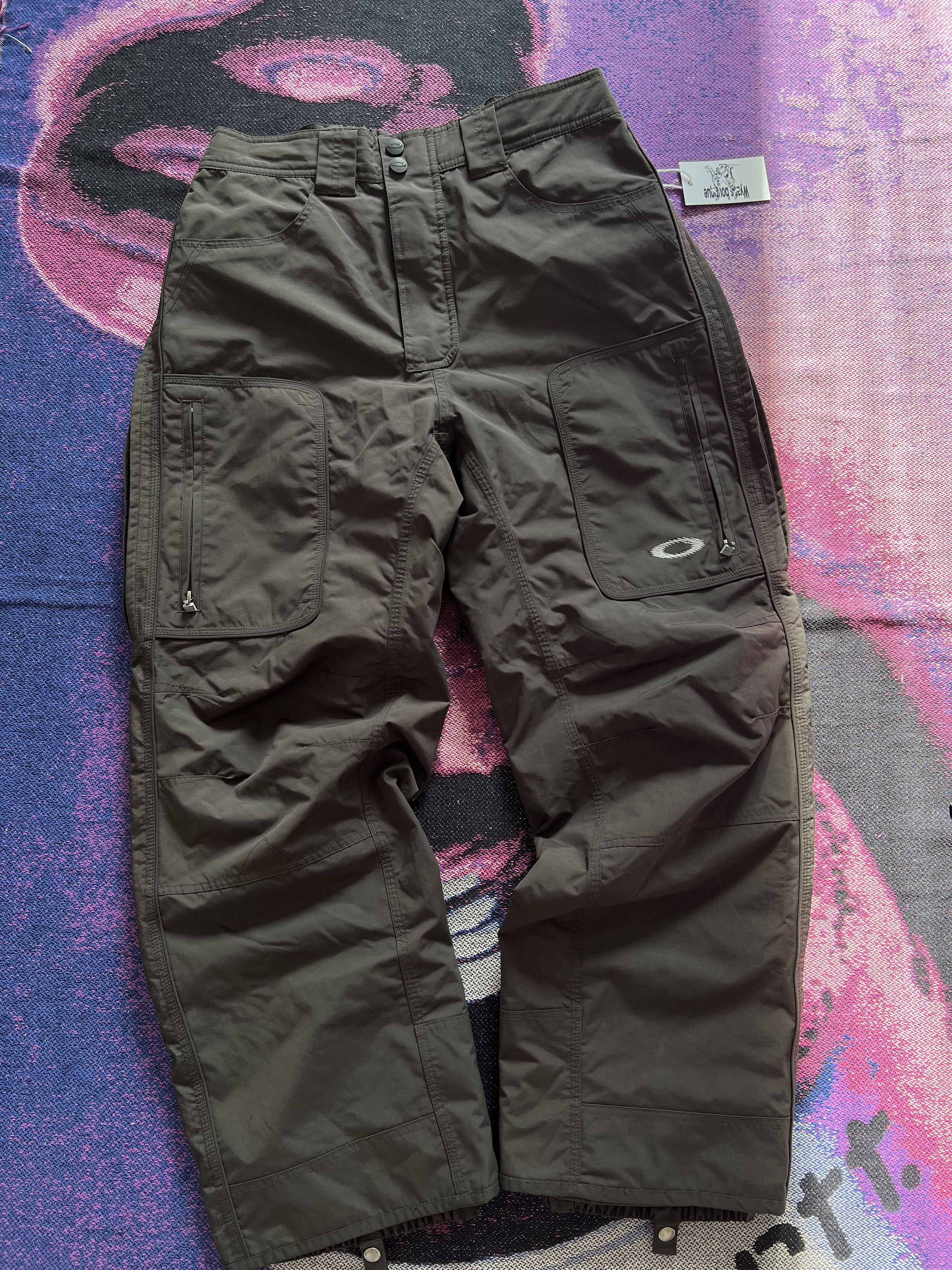 スノーボード Oakley nylon ski pants y2k Archive Vintage Oakley Pants Womens Medium Black Windbreaker