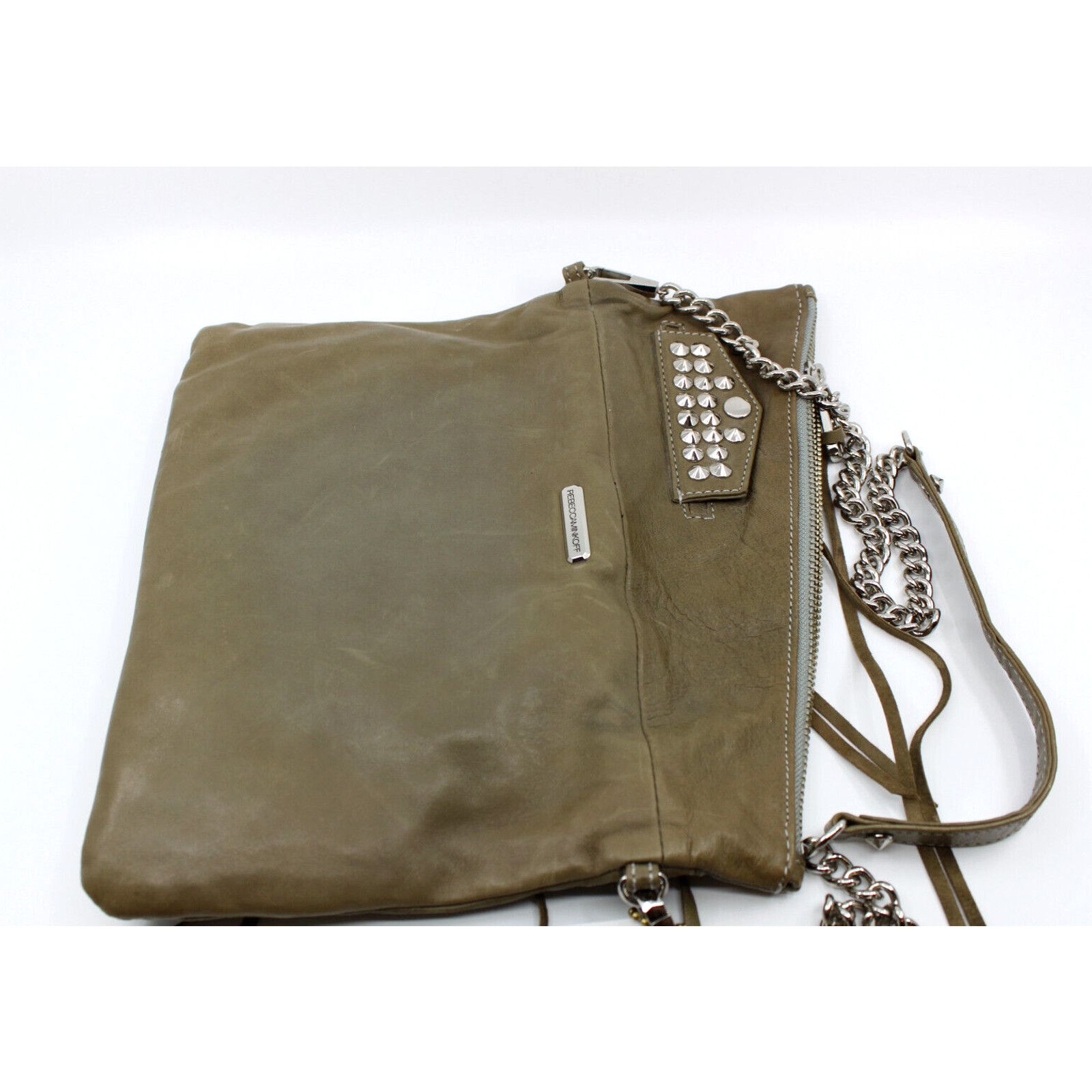 Rebecca Minkoff New REBECCA MINKOFF Biker Gray Leather Crossbody Bag $348 Size ONE SIZE - 3 Thumbnail