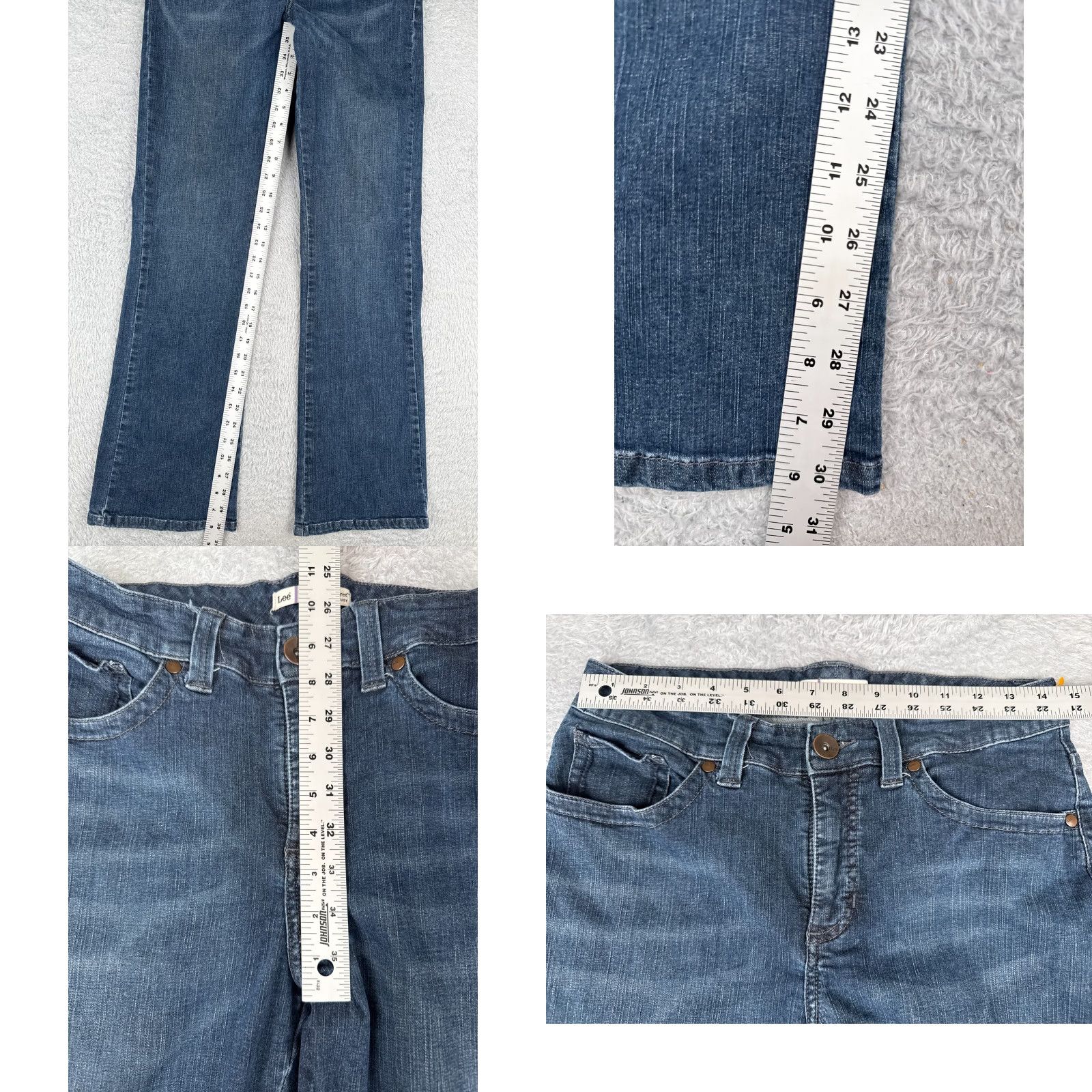Lee VINTAGE Lee Jeans Women 10 Bootcut Denim Mid Rise 29in Waist Distressed Cotton Blend Womens Size 32" / US 10 / IT 46 - 8 Thumbnail