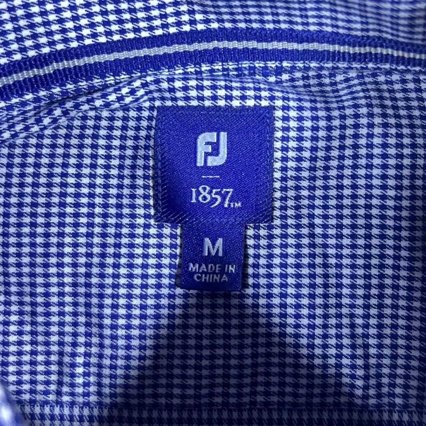 Footjoy FootJoy 1857 Classic Blue White Check Golf Long Sleeve Button-Up Shirt Medium Size US M / EU 48-50 / 2 - 4 Thumbnail