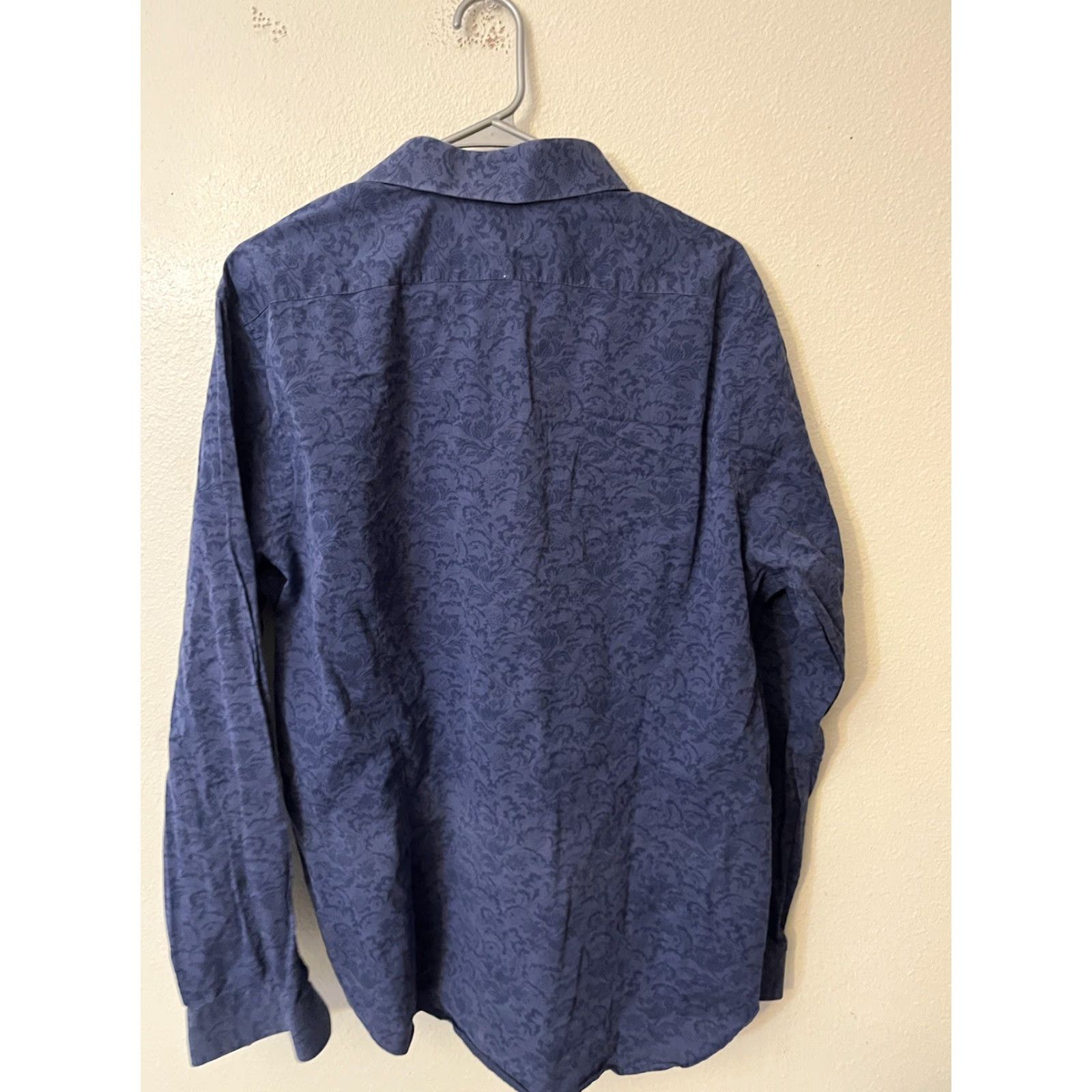 Express Express Button Down Shirt XL Long Sleeve Slim Fit Blue Floral Men’s Shirt Size US XL / EU 56 / 4 - 2 Thumbnail
