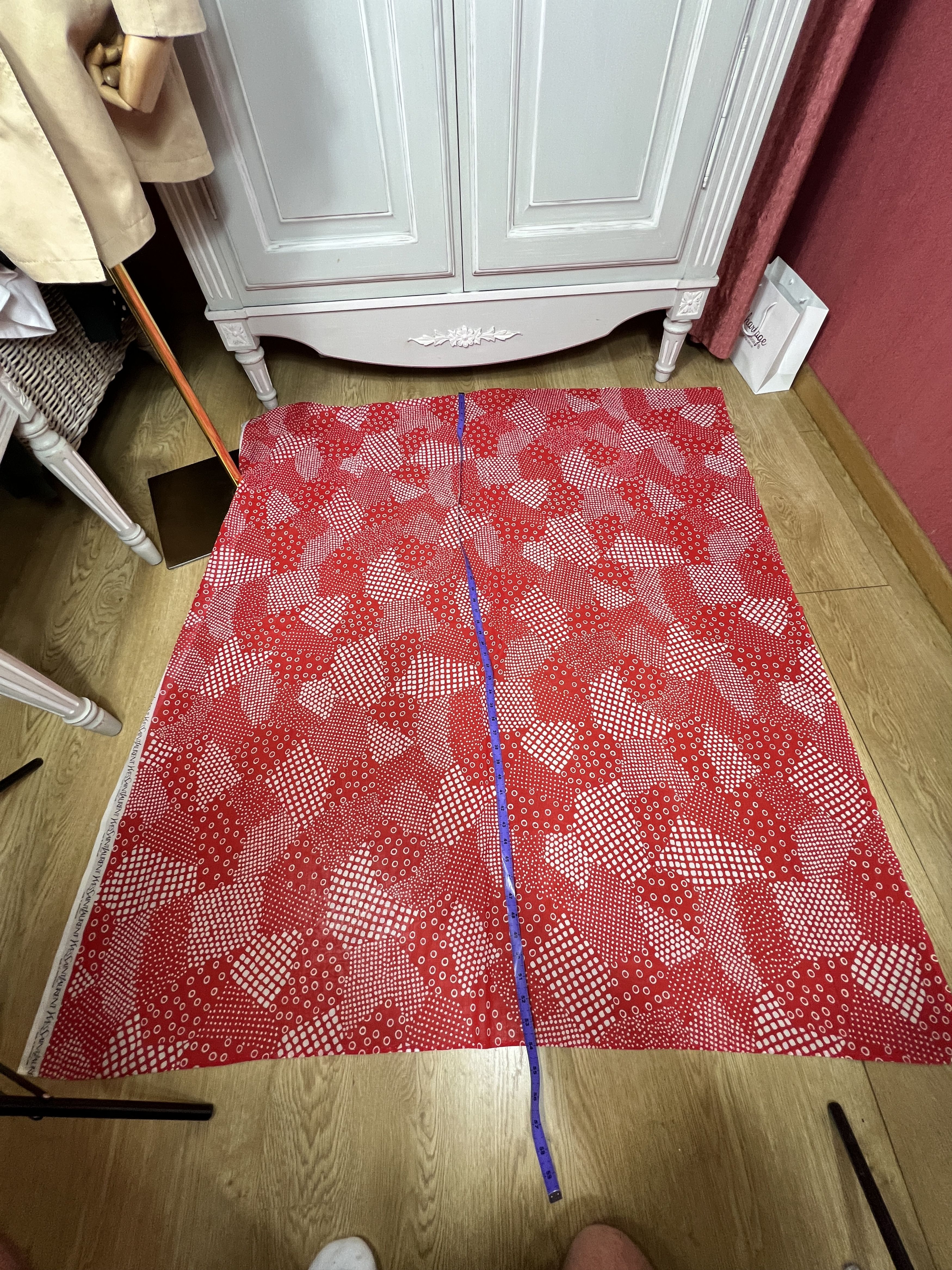 Saint Laurent Paris big ysl vintagw shawl 90s red white Size ONE SIZE - 3 Thumbnail