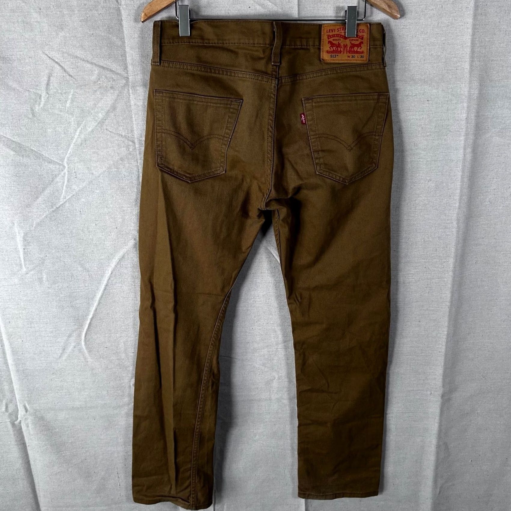 Levi's Levi's 513 Slim Straight Pants Mens Brown Twill 30x30 WaterLess 5-Pocket Denim Khakis Cotton Blend Regular Size 28 Inseam 30 Size US 30 / EU 46 - 3 Thumbnail