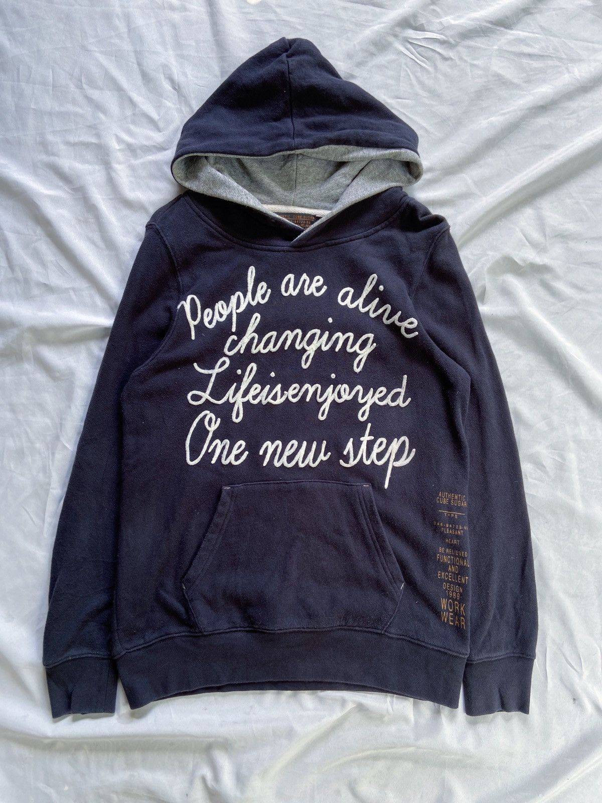 image of People Are Alive Changing Life Is Enjoyed Cube Sugar Hoodie in Black, Men's (Size Medium)