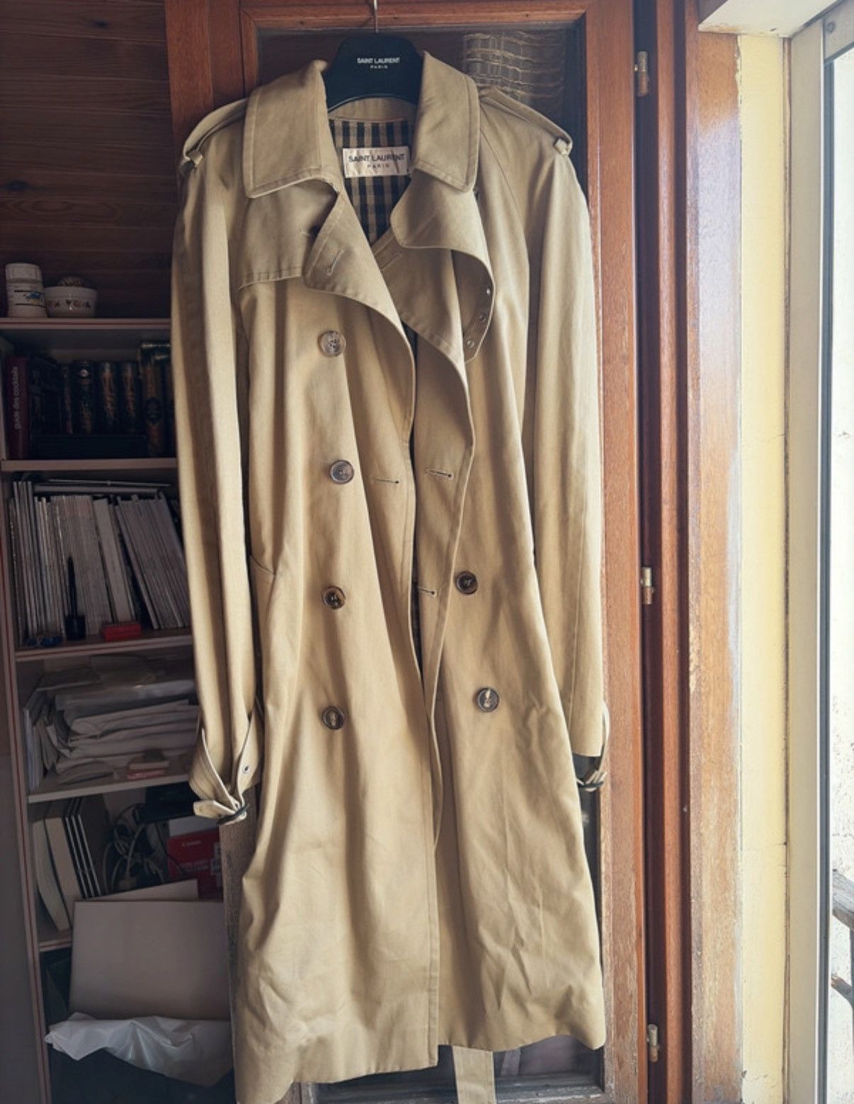 Hedi Slimane Sample FW14 Saint Laurent belted Trench Coat Hedi Slimane Size US M / EU 48-50 / 2 - 2 Thumbnail