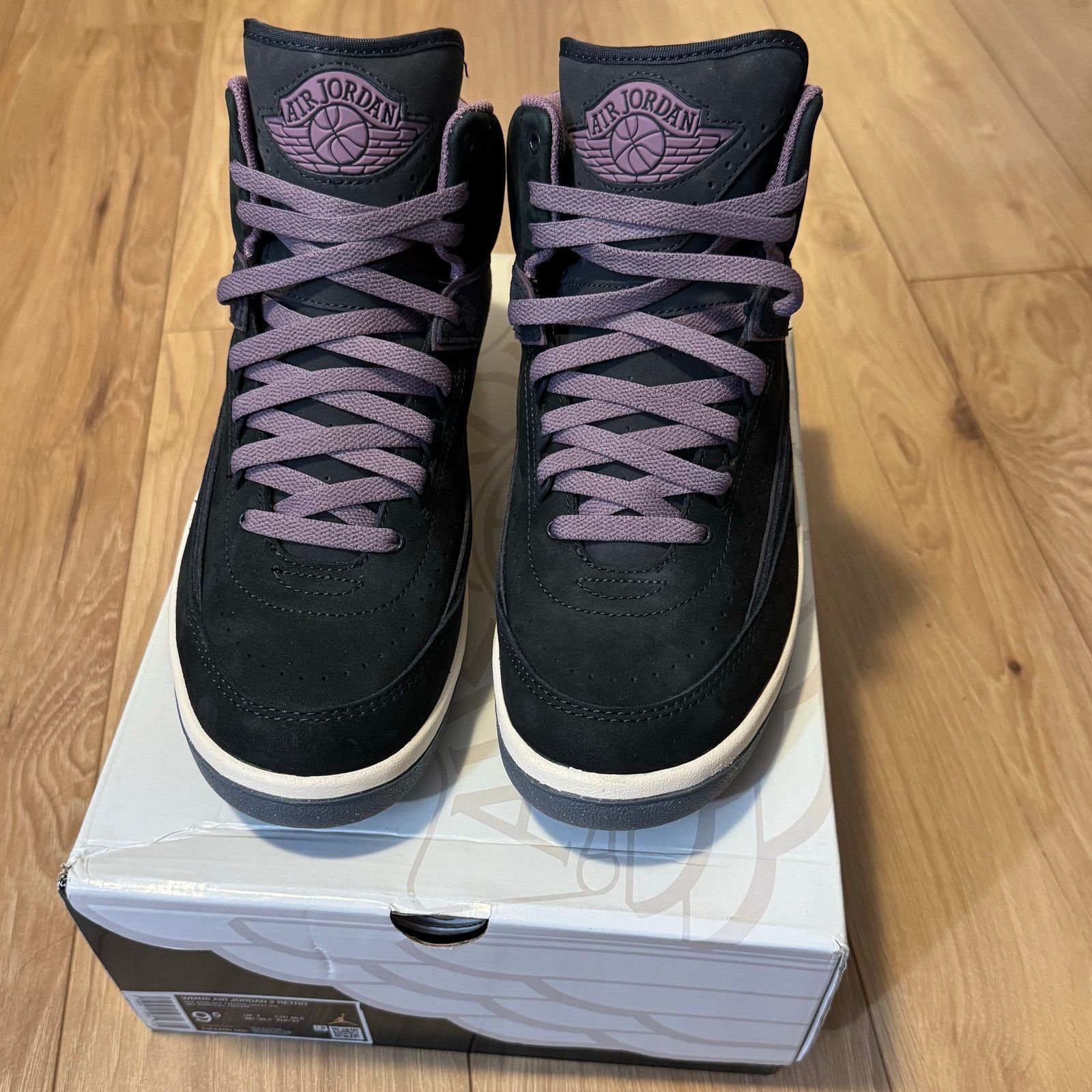 Jordan Brand •NEW• Air Jordan 2 Retro 'NOIR MAUVE' Sneakers • 8M / 9.5W Size US 9.5 / IT 39.5 - 6 Thumbnail