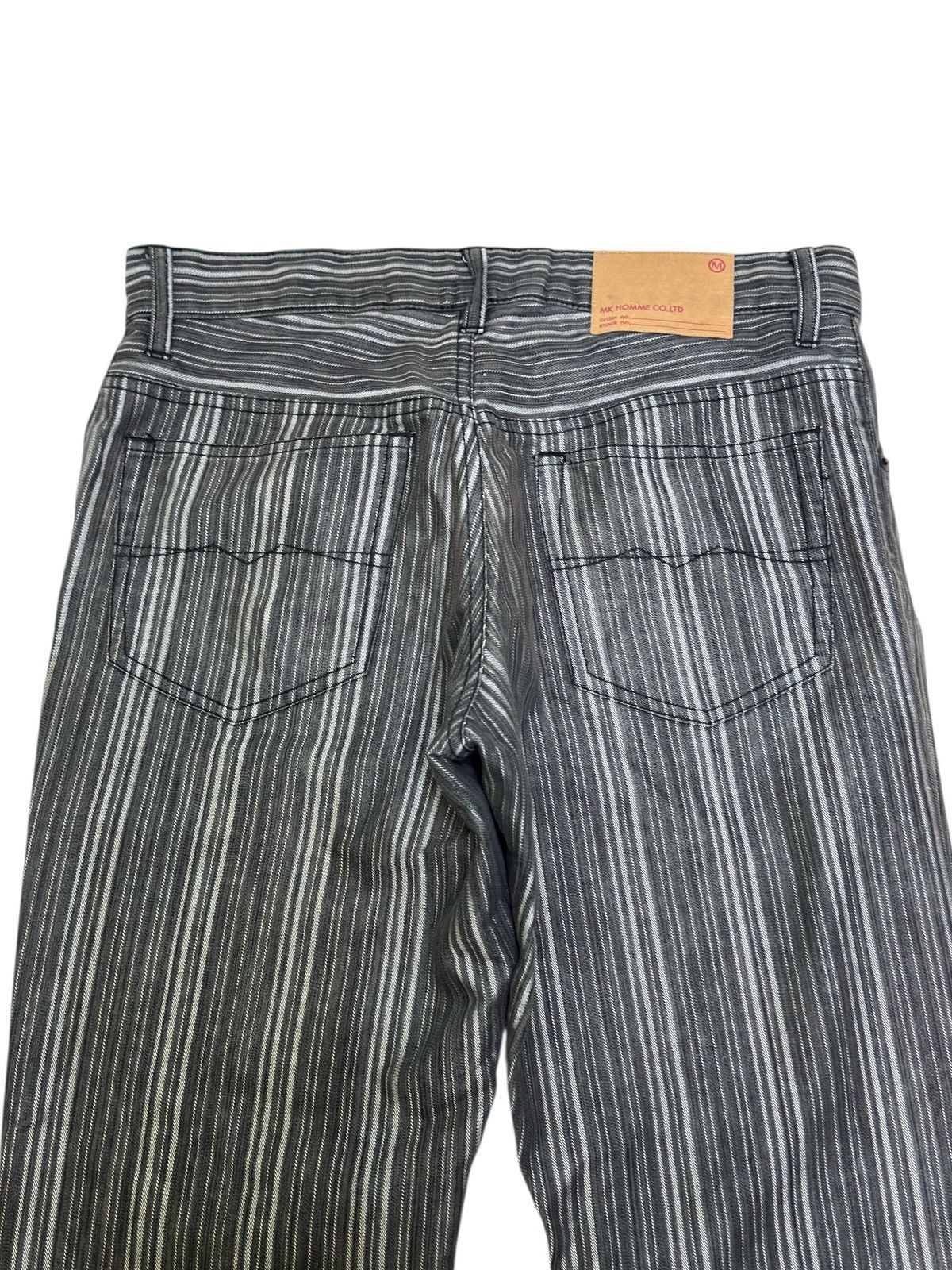 Japanese Brand Mk Homme Grey Striped Jeans Slight Flare Vintage Fit Size US 28 / EU 44 - 8 Thumbnail