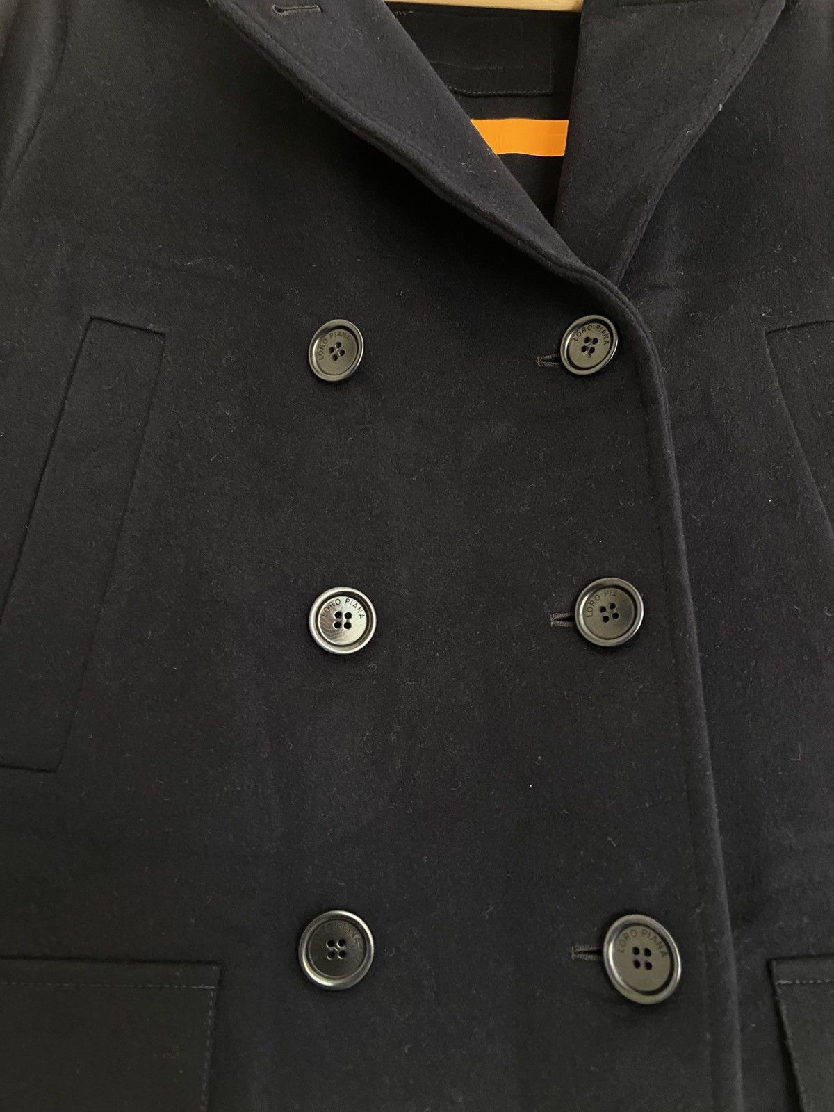 Loro Piana Loro Piana Double Breasted Felt Coat Dark Blue Size S / US 4 / IT 40 - 2 Thumbnail