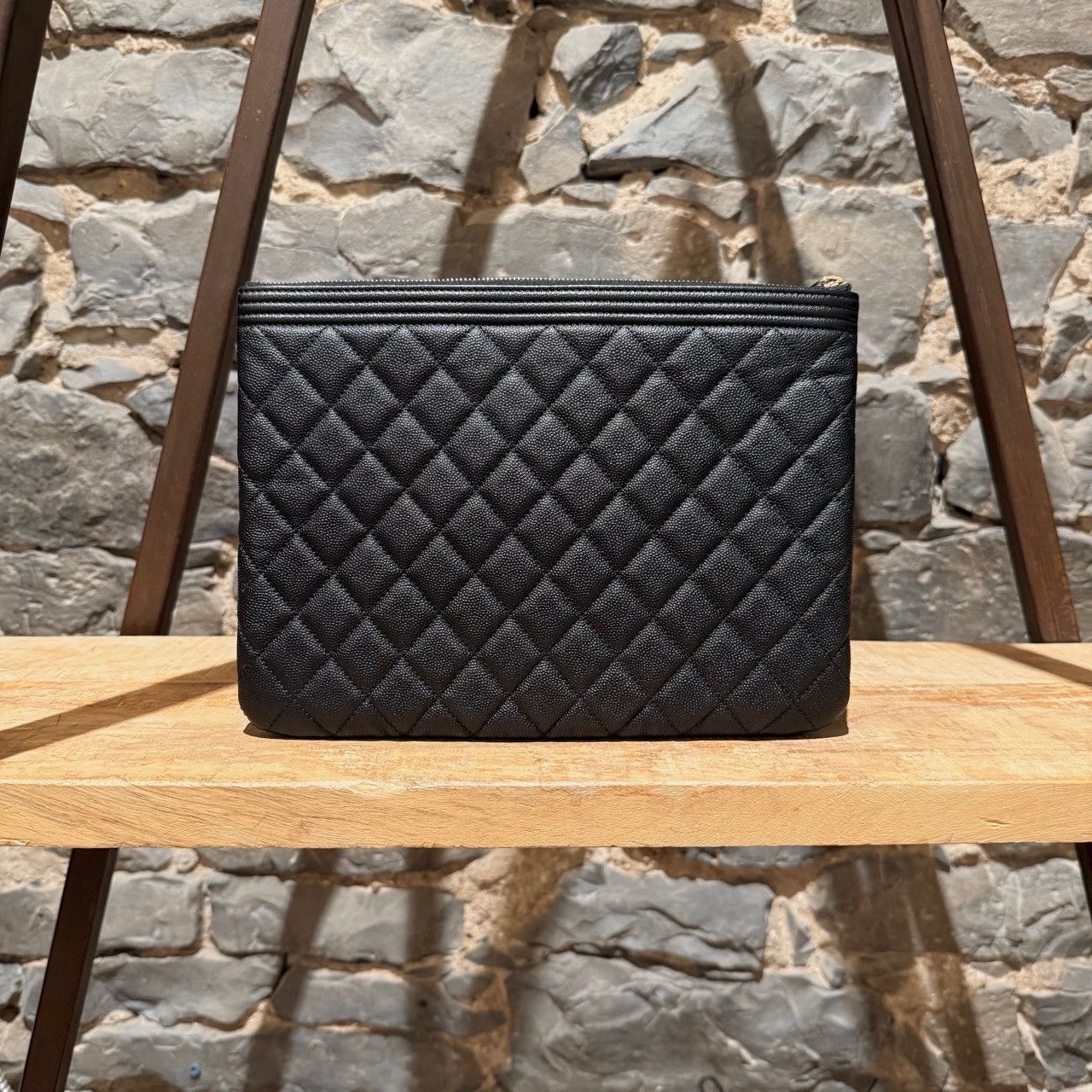 Chanel Chanel Black Caviar Quilted Medium Boy O-Case Pouch Size ONE SIZE - 5 Thumbnail