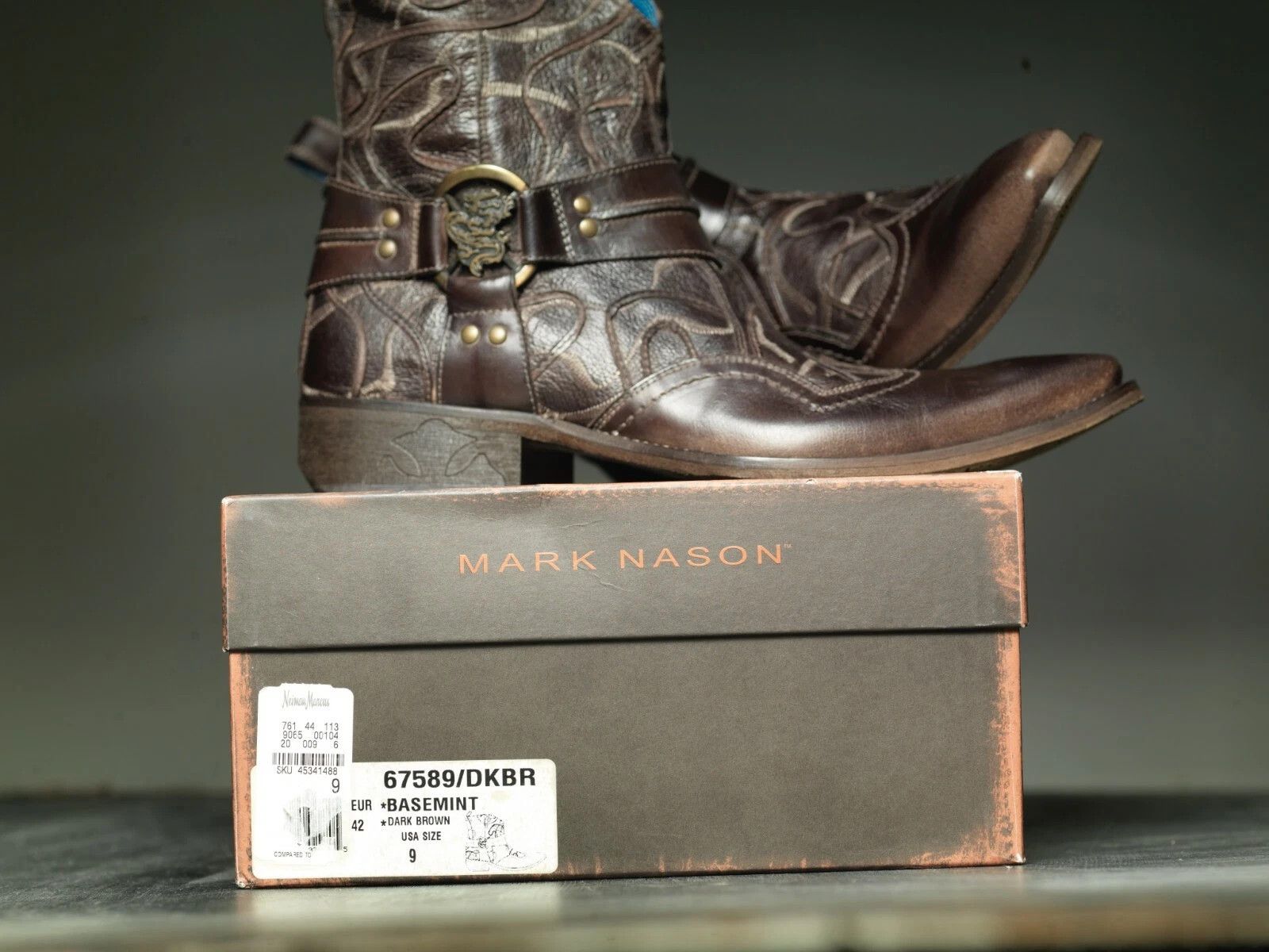 Mark Nason NEW Mark Nason BASEMINT Dragon Rock Boots Distressed Brown Size US 9 / EU 42 - 2 Thumbnail