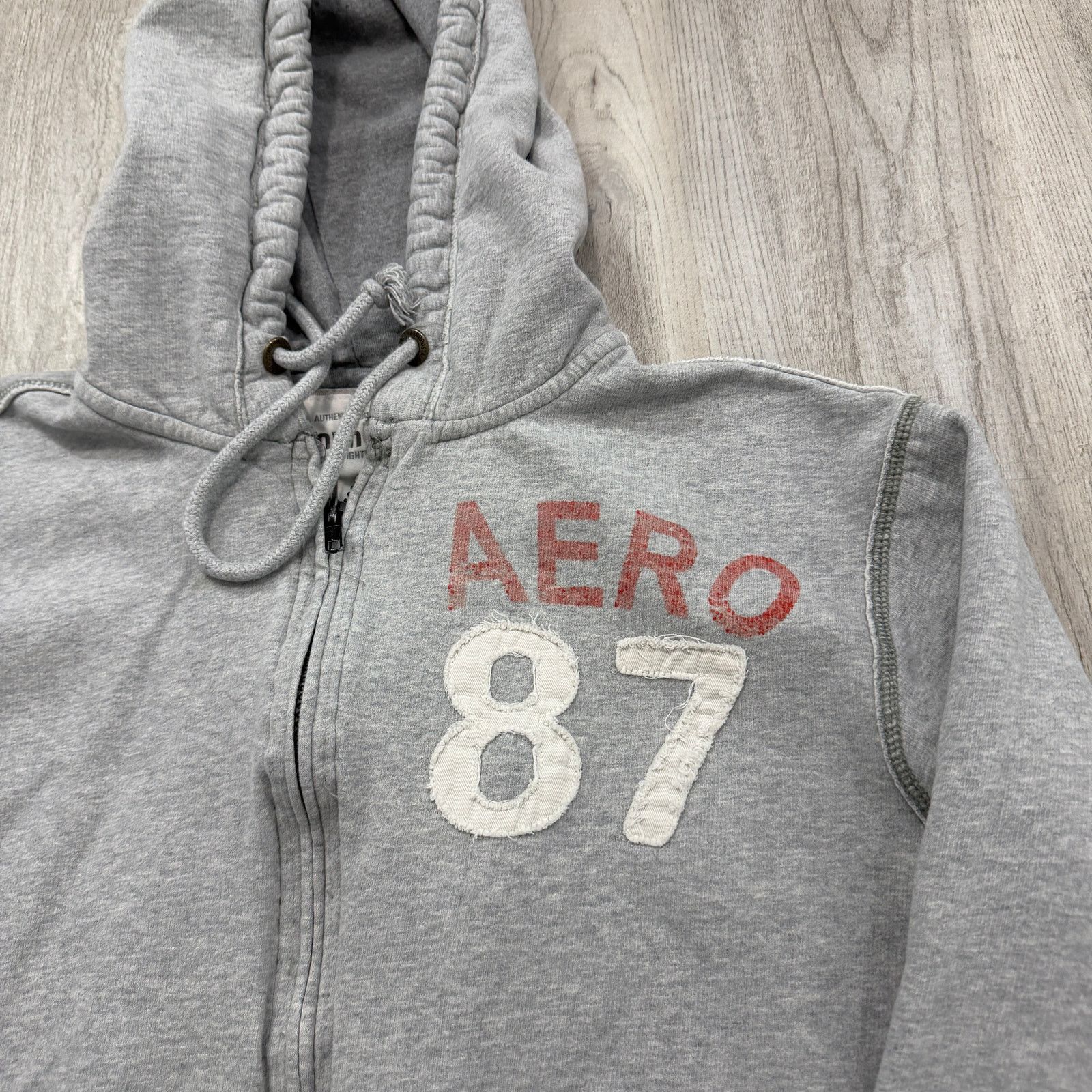 Aeropostale Vintage Aeropostale Hoodie Men's XL Gray Full Zip Spellout Size US XL / EU 56 / 4 - 4 Thumbnail