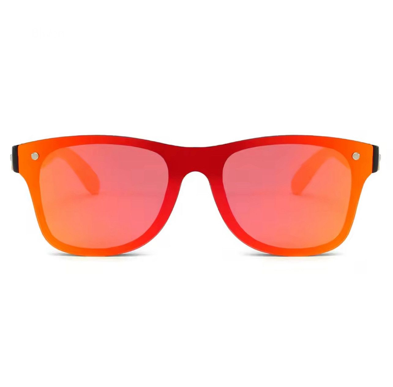 Other Bamboo Wood Polarized Sunglasses Flat Lens UV400 Red Orange Size ONE SIZE - 2 Thumbnail