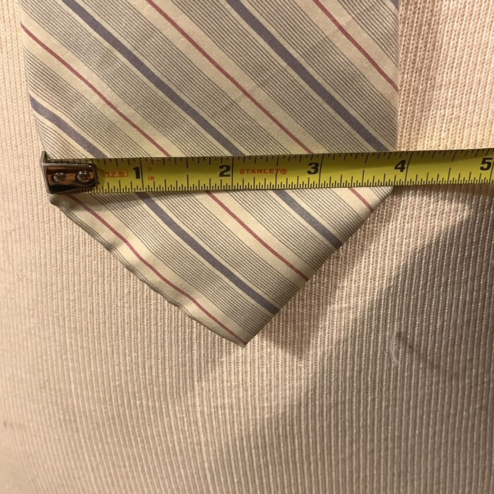 Yves Saint Laurent 80’s YSL Yves St Laurent 100% silk diagonal stripes necktie Size ONE SIZE - 8 Thumbnail