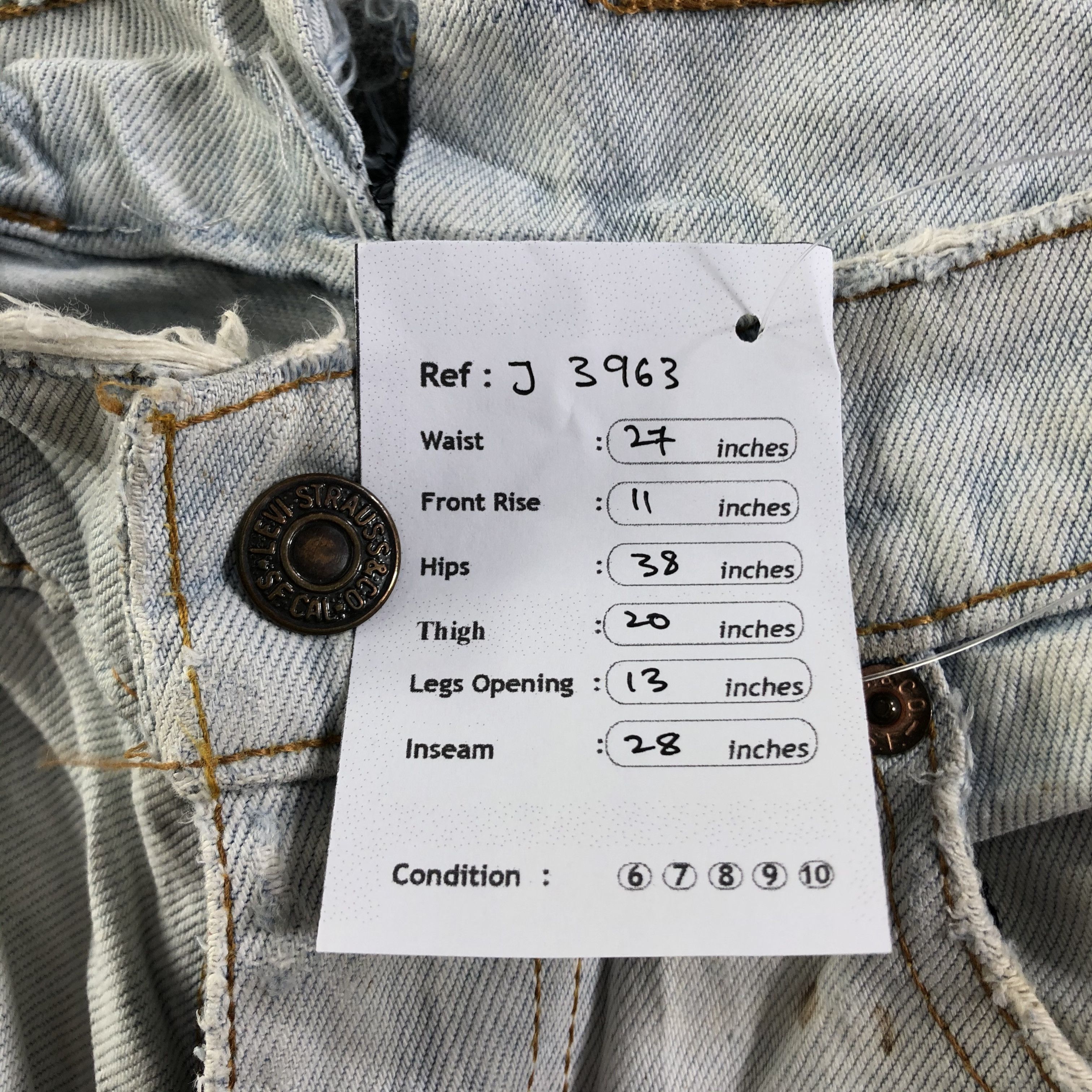 Levi's Vintage 90s Light Wash Levis Jeans-J3963 Size US 27 - 13 Thumbnail