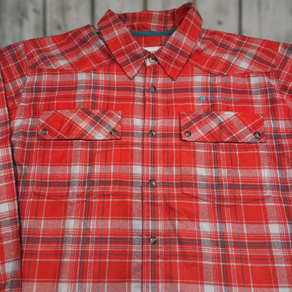 Vintage Redington Fly Fishing & Tackle Flannel Pearl Snap Shirt Men XL Long Sleeve Plaid Size US XL / EU 56 / 4 - 1 Thumbnail
