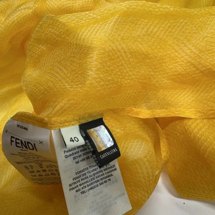 Fendi Fendi Sheer Yellow Silk Shirt -2507 Size US M / EU 48-50 / 2 - 4 Thumbnail
