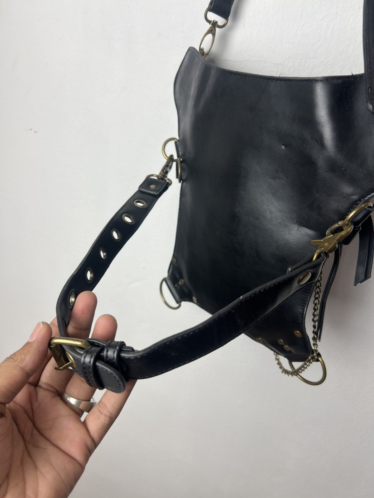 KMRii Steampunk Studded KMRii Style Leather Shoulder Bag Size ONE SIZE - 11 Thumbnail