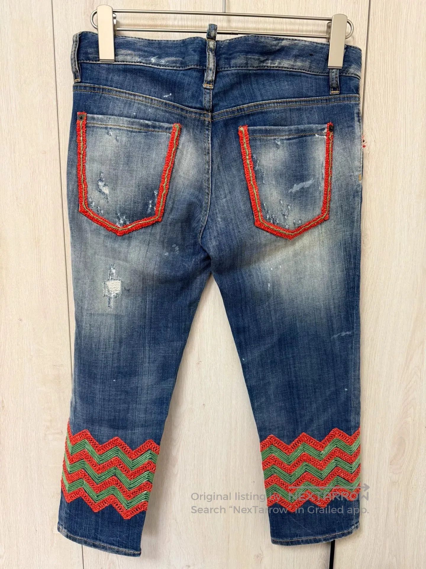 Dsquared2 DSQUARED2 Women's Blue Denim Cropped Pants. Size 37" - 2 Thumbnail
