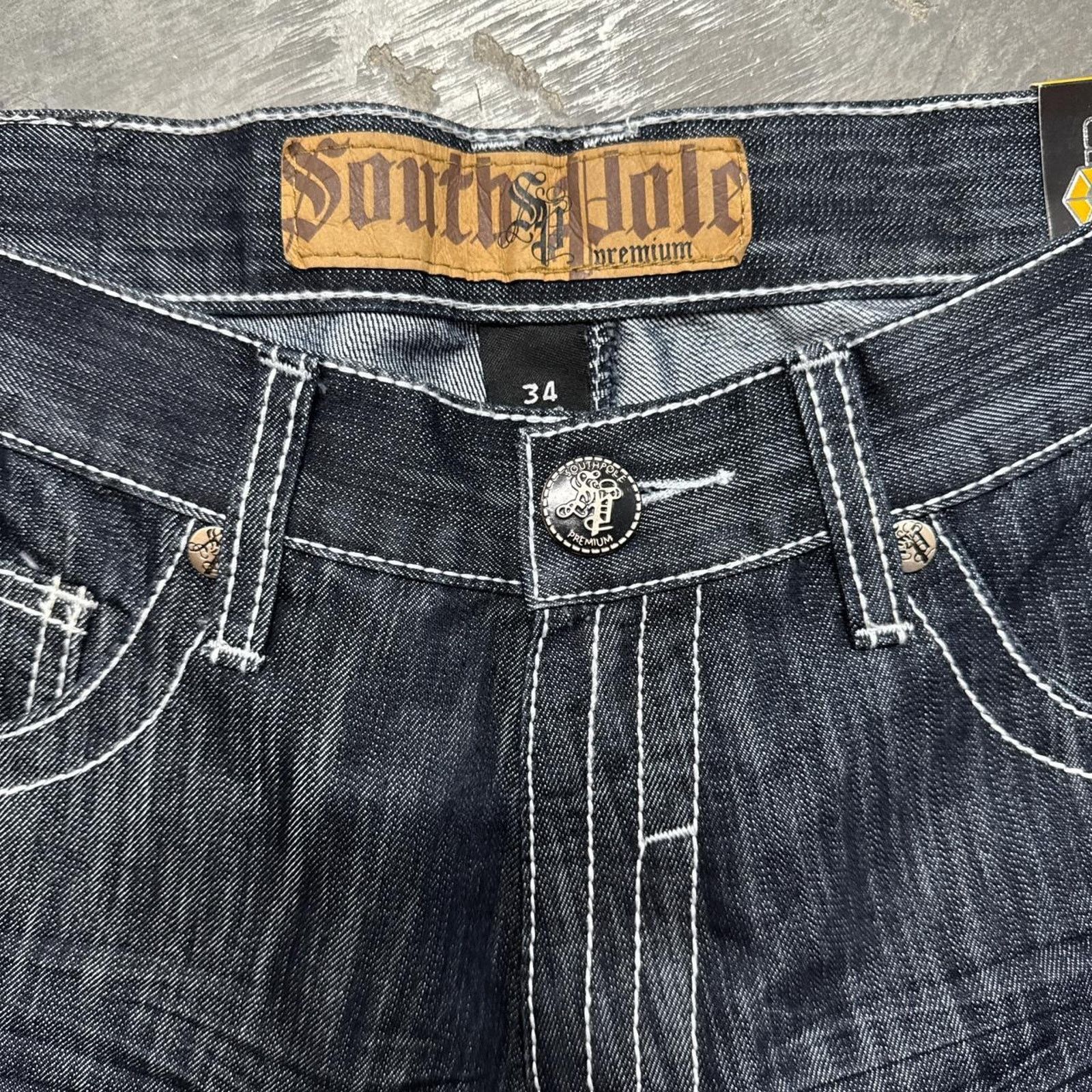 Southpole × Vintage Vintage Southpole Grunge Cyber Cross Straight Denim Jeans Size US 34 / EU 50 - 4 Thumbnail