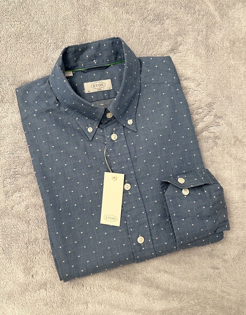 Eton BRAND NEW Eton pin dot button down shirt Size US L / EU 52-54 / 3 - 1 Thumbnail