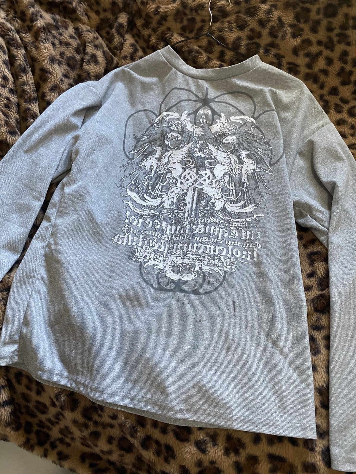 Shein Grunge/Emo Grey Baggy Long-Sleeve Tee Size S / US 4 / IT 40 - 1 Thumbnail