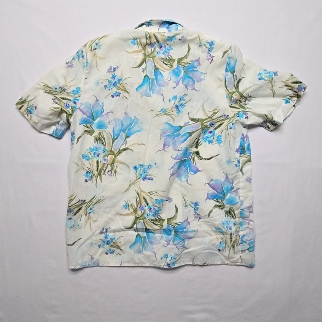 Vintage Vintage Bobbie Brooks Hawaiian Shirt Floral Print Blue L Size L / US 10 / IT 46 - 8 Thumbnail