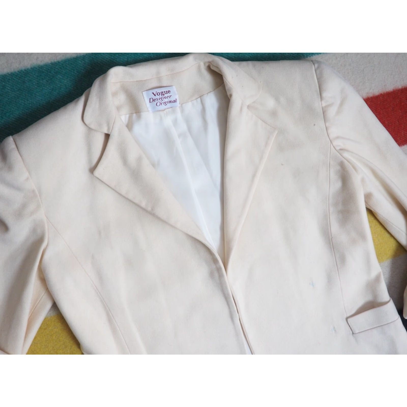Vogue VTG 70s Vogue Designer Original Cream Ivory Wool Ivy Prep Blazer Jacket Womens M Size M / US 6-8 / IT 42-44 - 5 Thumbnail