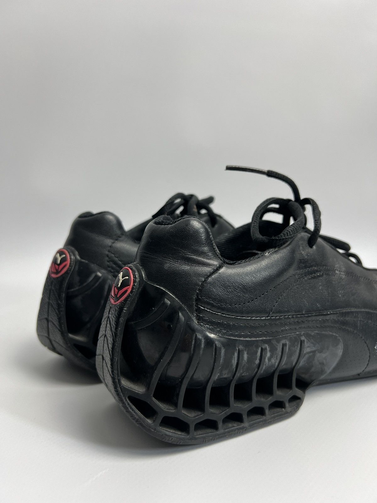 Puma Puma Structure Cat Low Trainers – Black Leather / Vintage Size US 8 / IT 38 - 8 Thumbnail