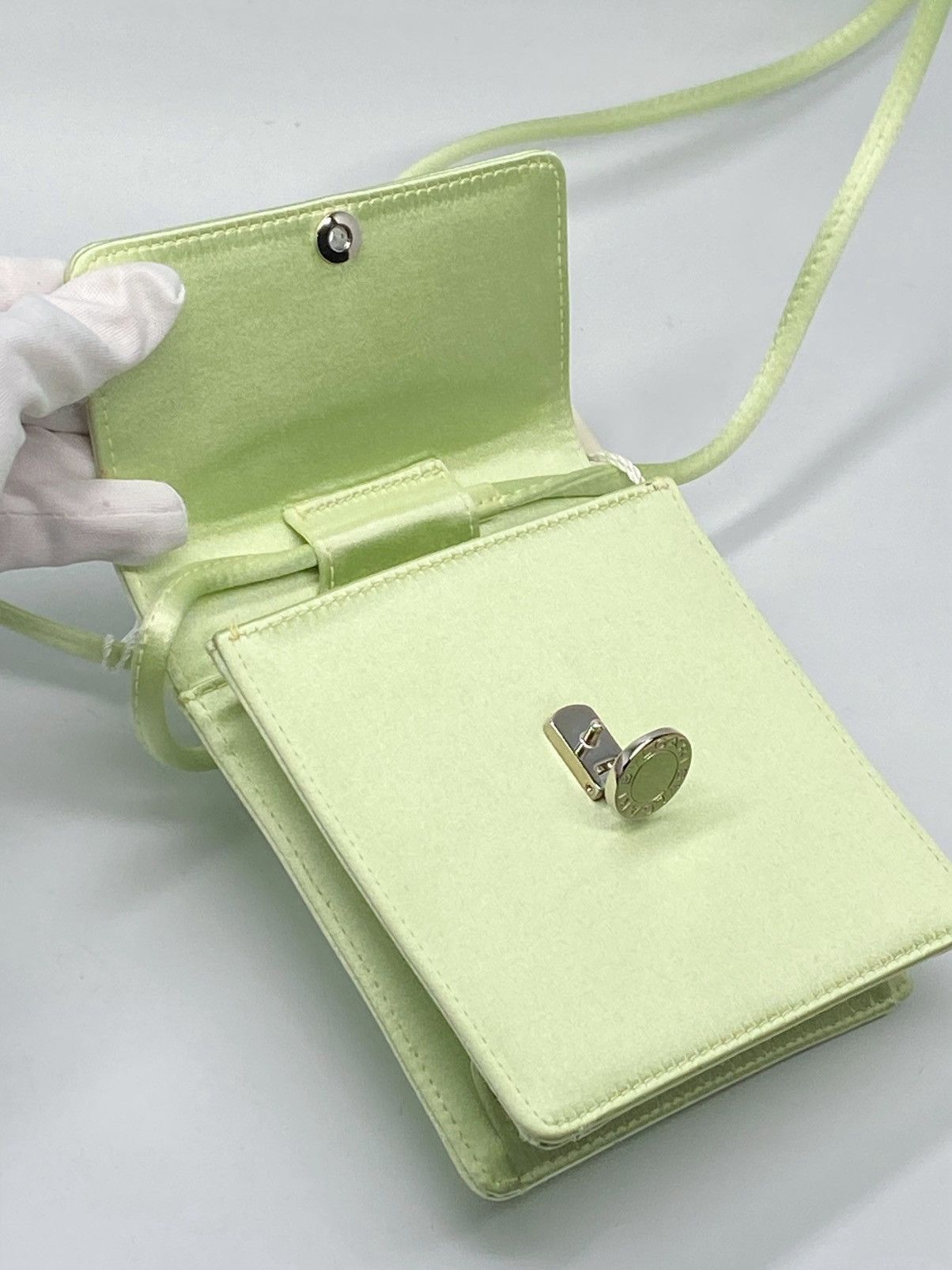 Bvlgari BVLGARI Light Green Satin Mini Shoulder Bag Size ONE SIZE - 7 Thumbnail