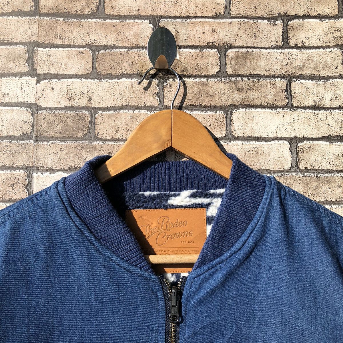 Japanese Brand The Rodeo Crows Indigo Navajo Reversible Bomber Jacket Size US S / EU 44-46 / 1 - 10 Thumbnail