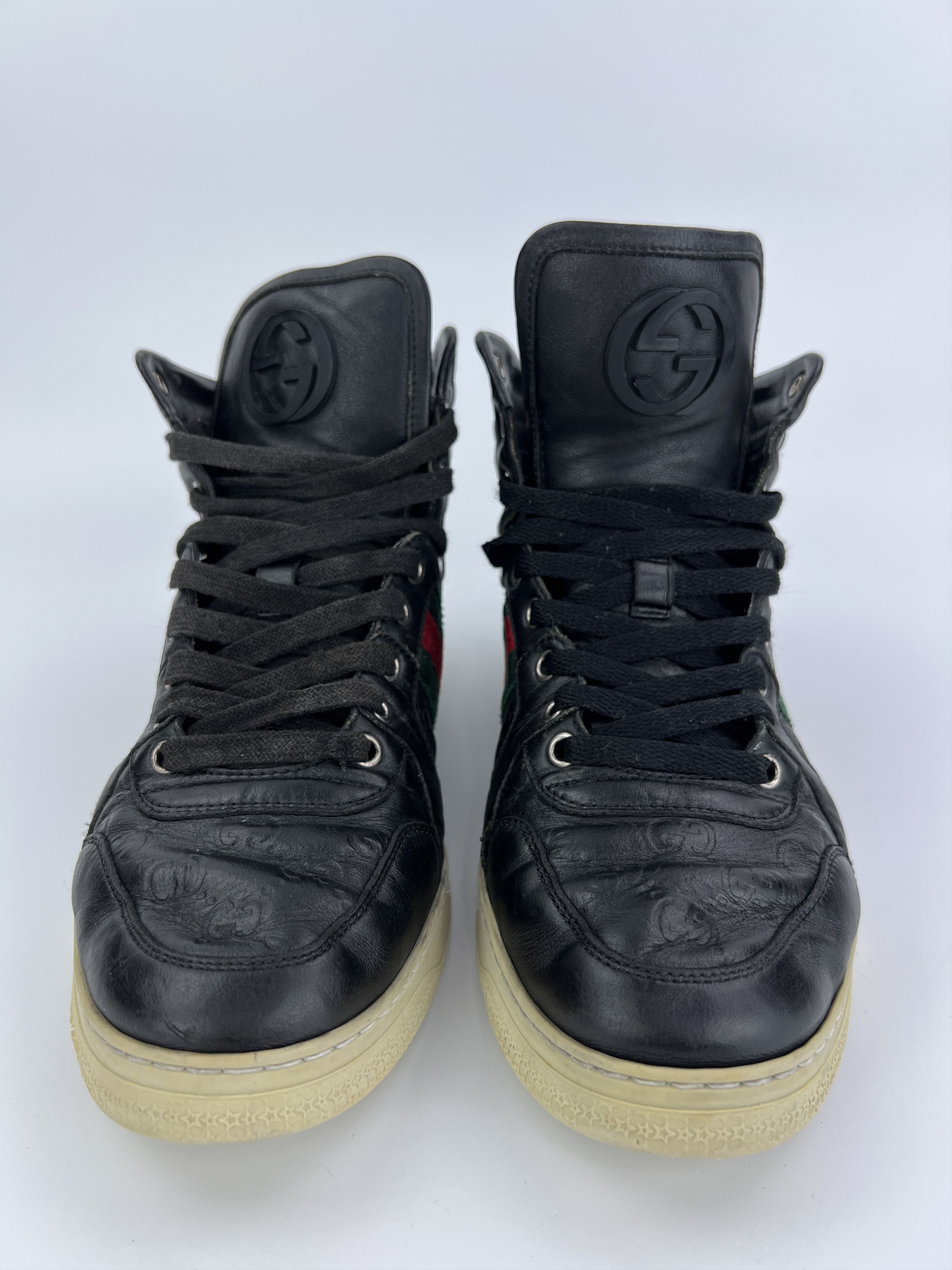Gucci × Vintage Vintage Gucci GG Monogram Leather High Sneakers Size US 7.5 / EU 40-41 - 8 Thumbnail