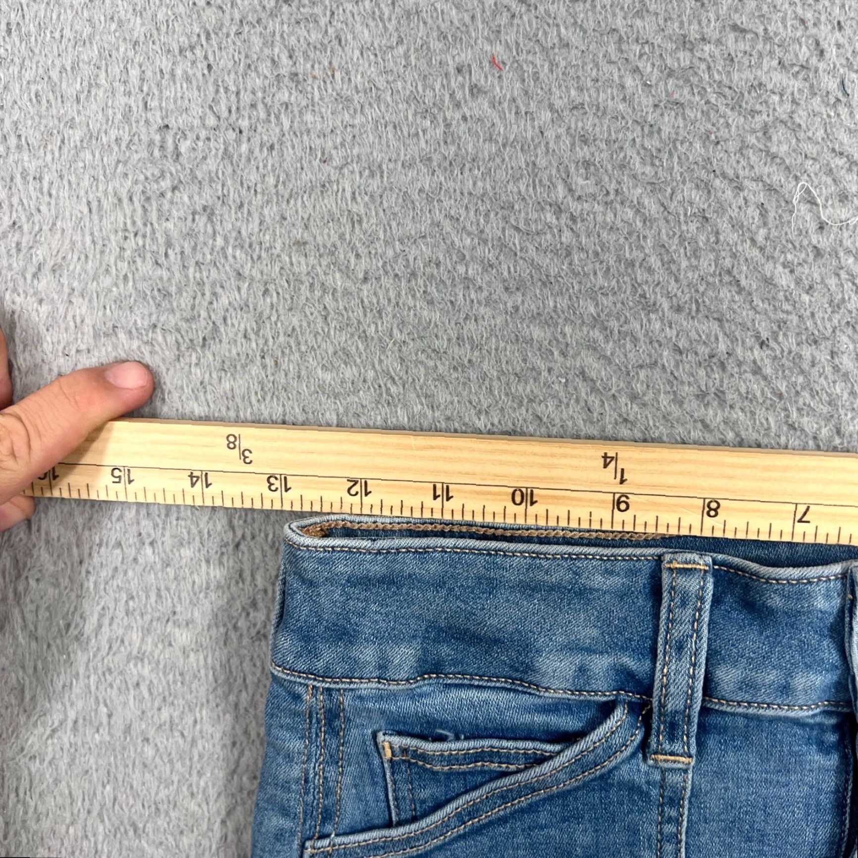 Vintage American Eagle Jean Skirt Womens 0 Blue High Rise Mini Casual Stretch Denim Size 25" / US 0 / IT 36 - 4 Thumbnail