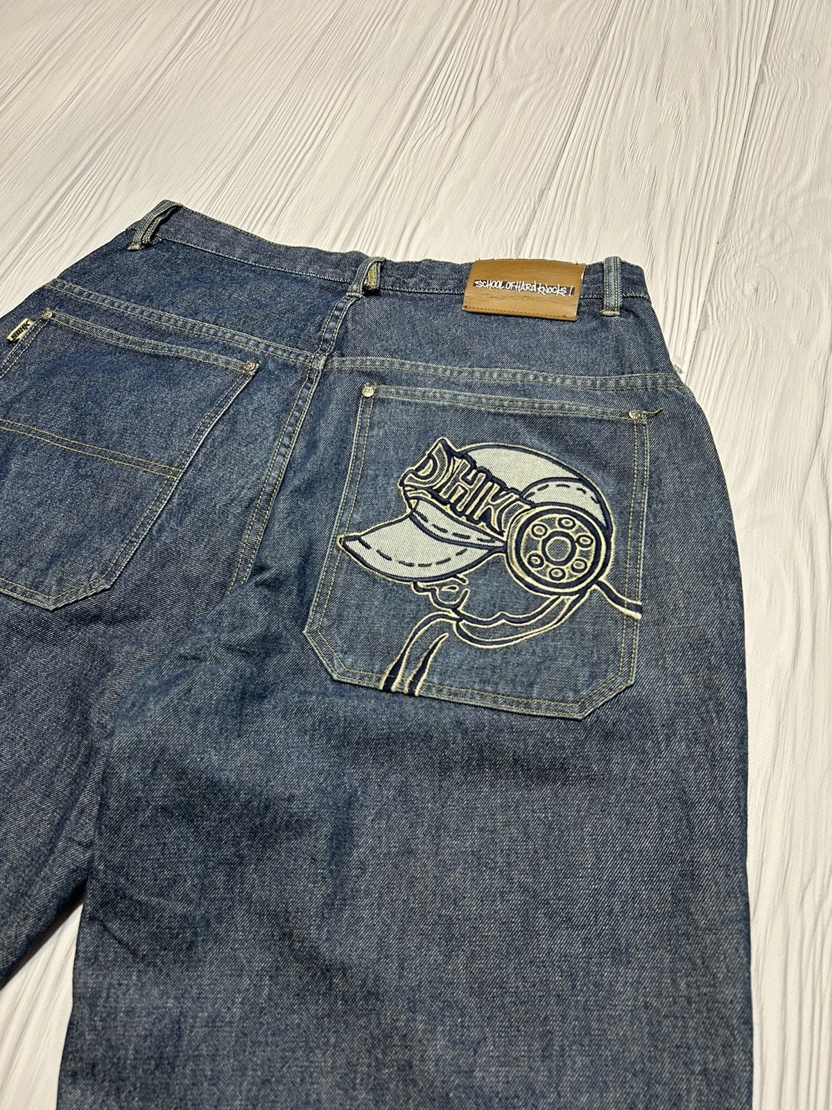 Vintage Rare SOHK School Of Hard Knocks Embroidered Logo Denim Pants Size US 36 / EU 52 - 16 Thumbnail