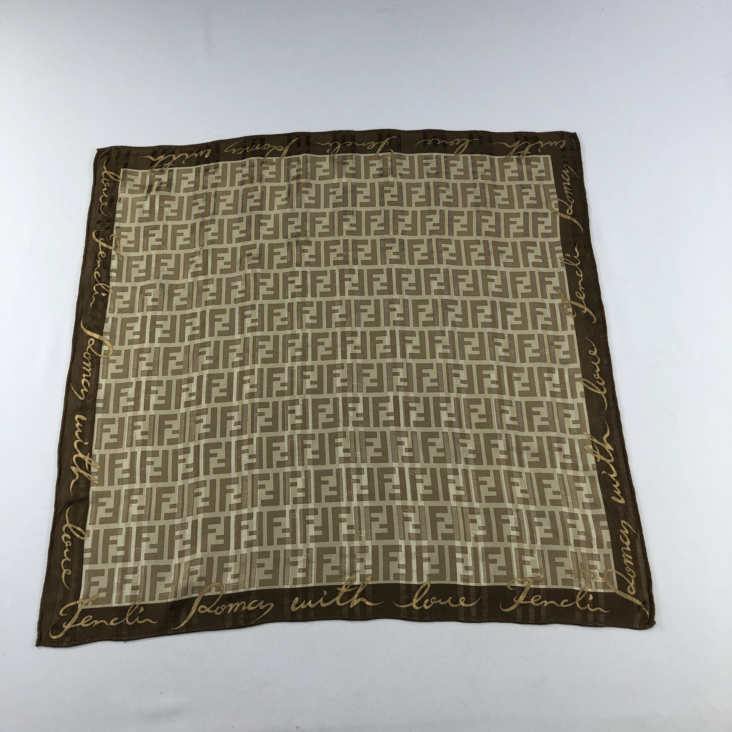 Japanese Brand Fendi Monogram FF Handkerchief Neckerchief Bandana H3206 Size ONE SIZE - 1 Thumbnail