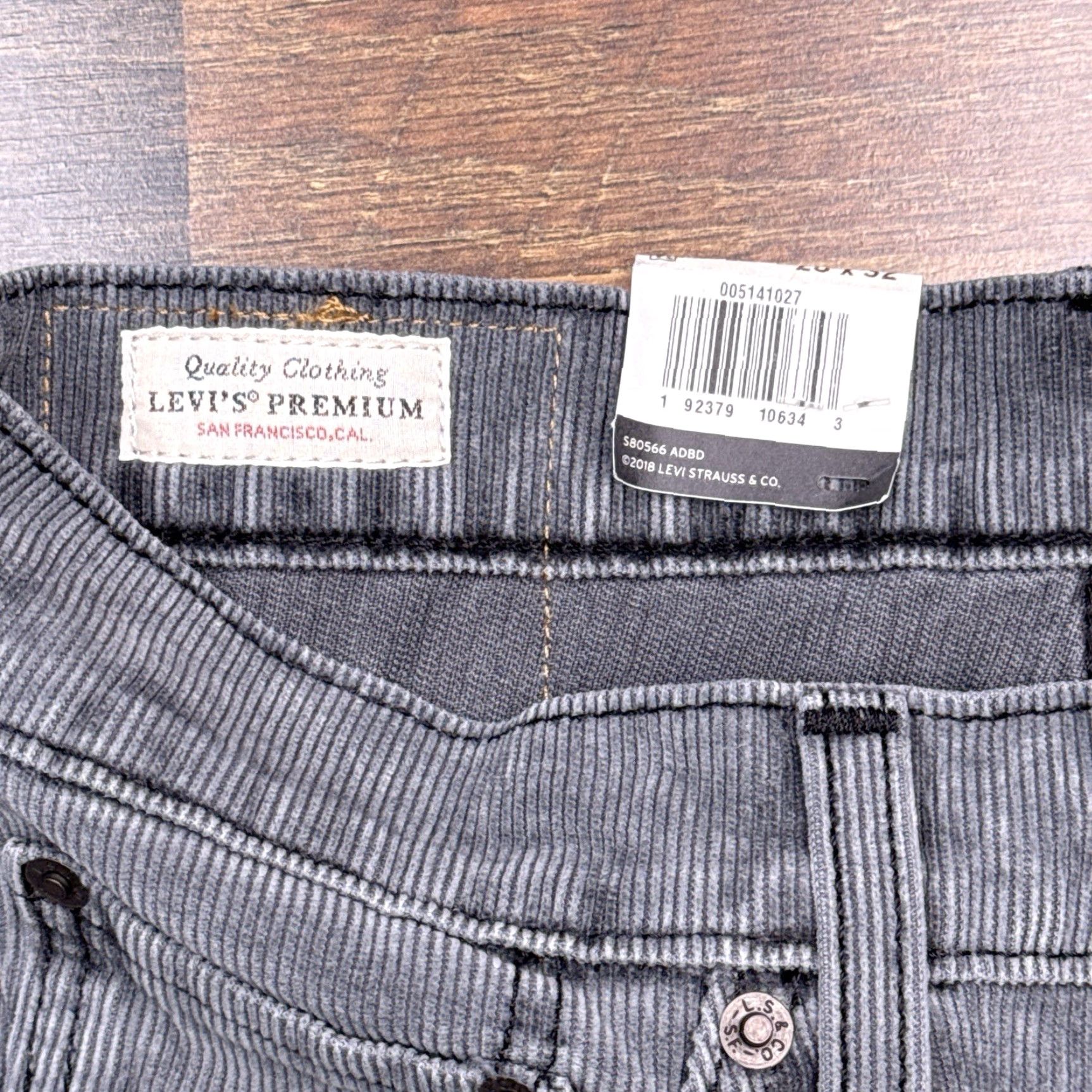 Levi's Levis 514 Jeans Mens 28x32 Gray Regular Straight Corduroy Premium New Size US 28 / EU 44 - 4 Thumbnail
