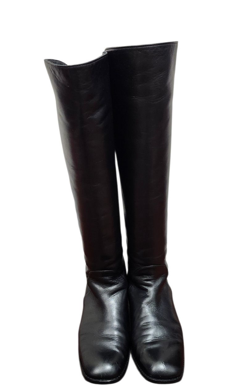 Stuart Weitzman Stuart Weitzman Black Leather Knee High Riding Boots Side Size US 7.5 / IT 37.5 - 2 Thumbnail