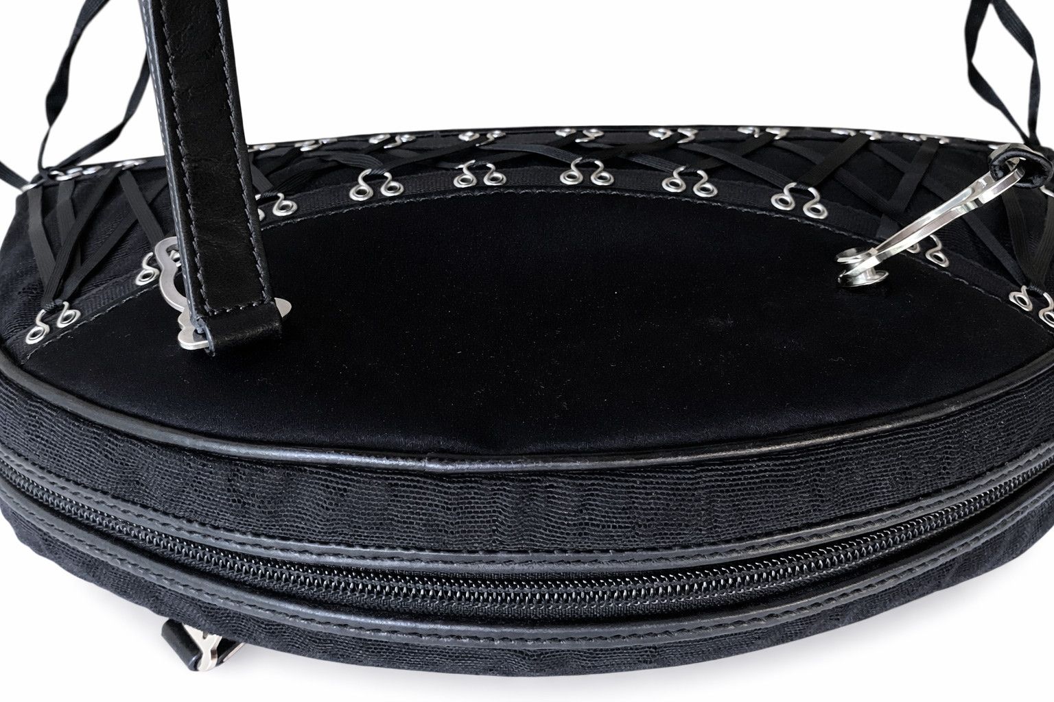John Galliano John Galliano Black Corset Lace-Up Bag Designer Handbag Size ONE SIZE - 6 Thumbnail