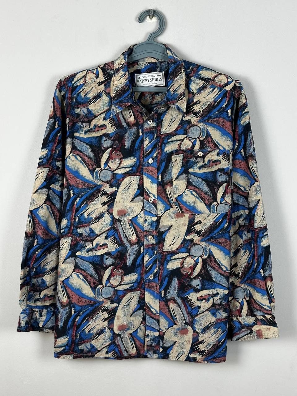 Designer Vintage Painted Graphic Print Silk Long Sleeve Shirt Size US L / EU 52-54 / 3 - 1 Thumbnail