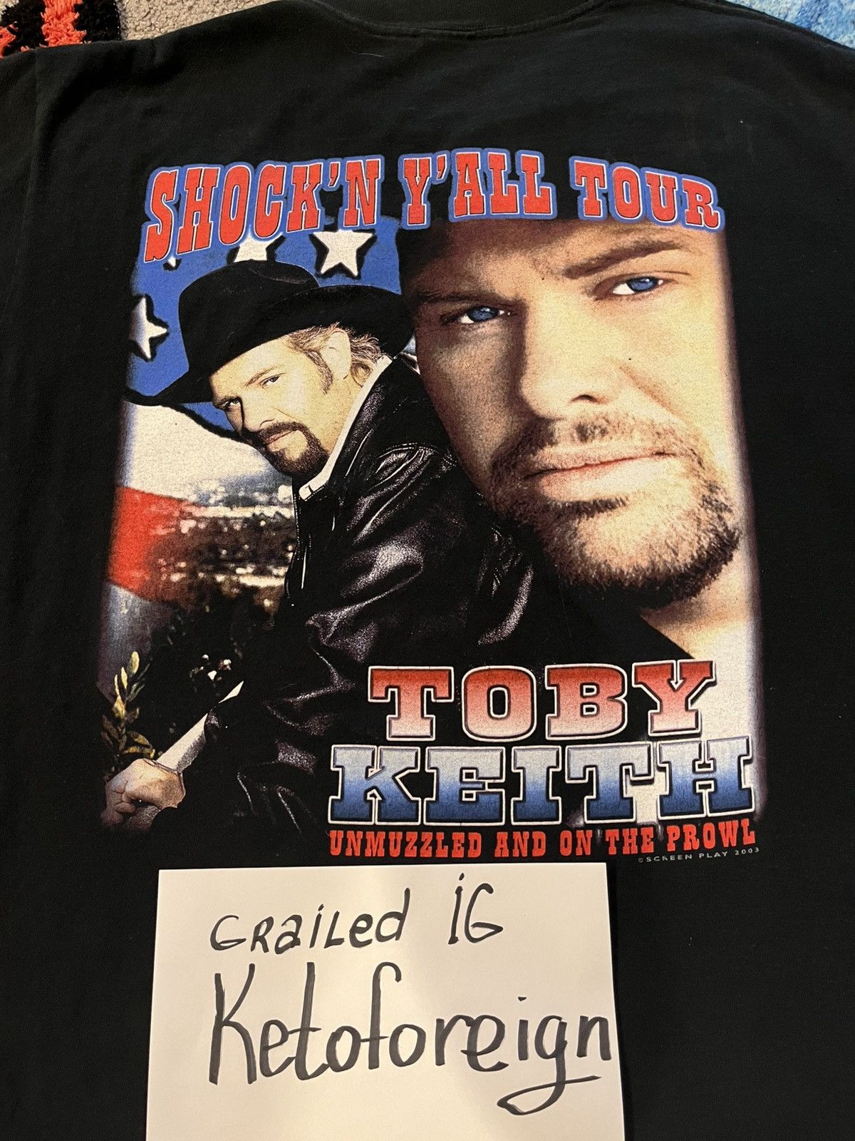 Vintage Vintage Toby Keith Tour tee 2003 measurements in pictures Size US L / EU 52-54 / 3 - 4 Thumbnail