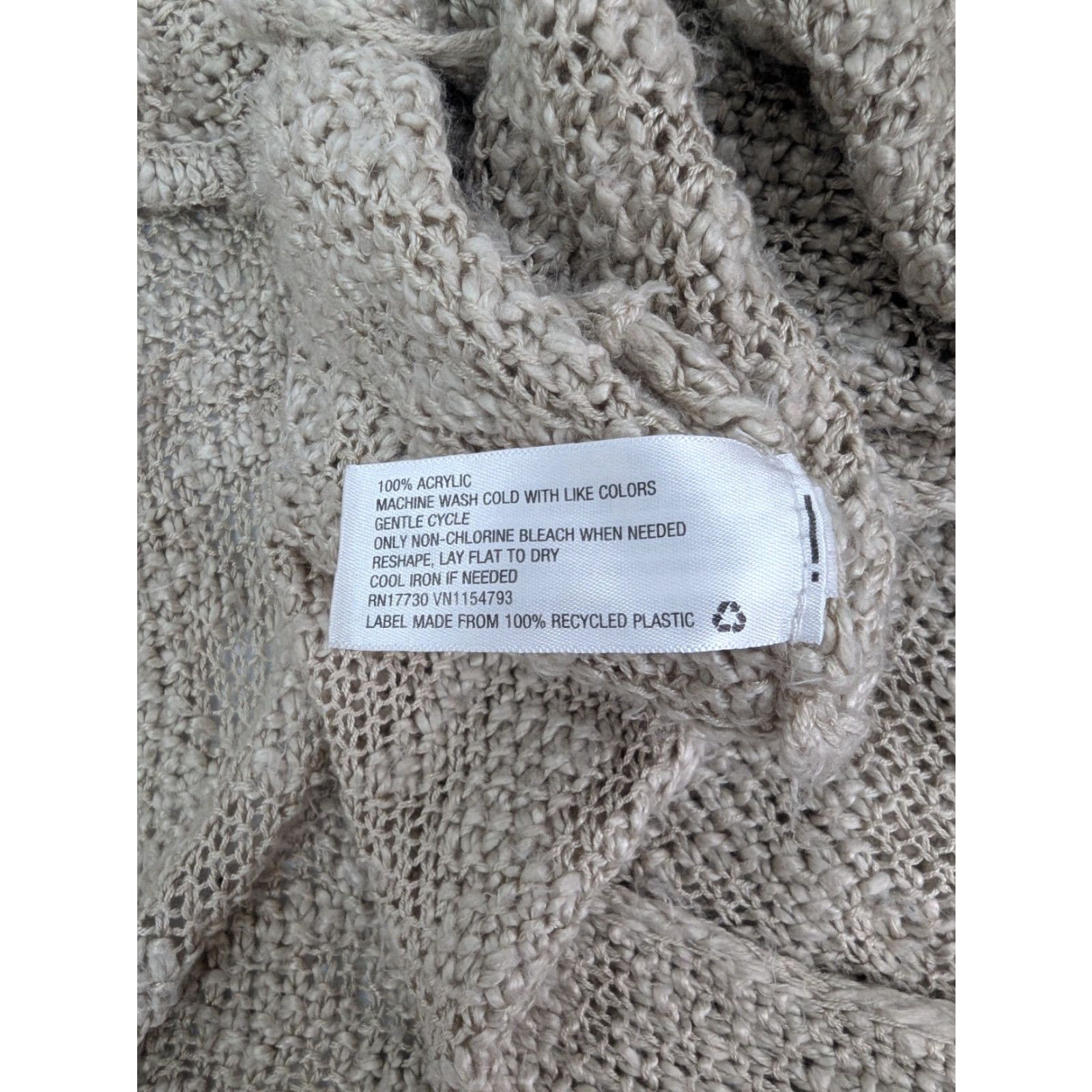 Vintage Knox Rose Bohemian Cardigan Open Sequin Fringe Drape Sweater Beige XL Womens Size XL / US 12-14 / IT 48-50 - 7 Thumbnail