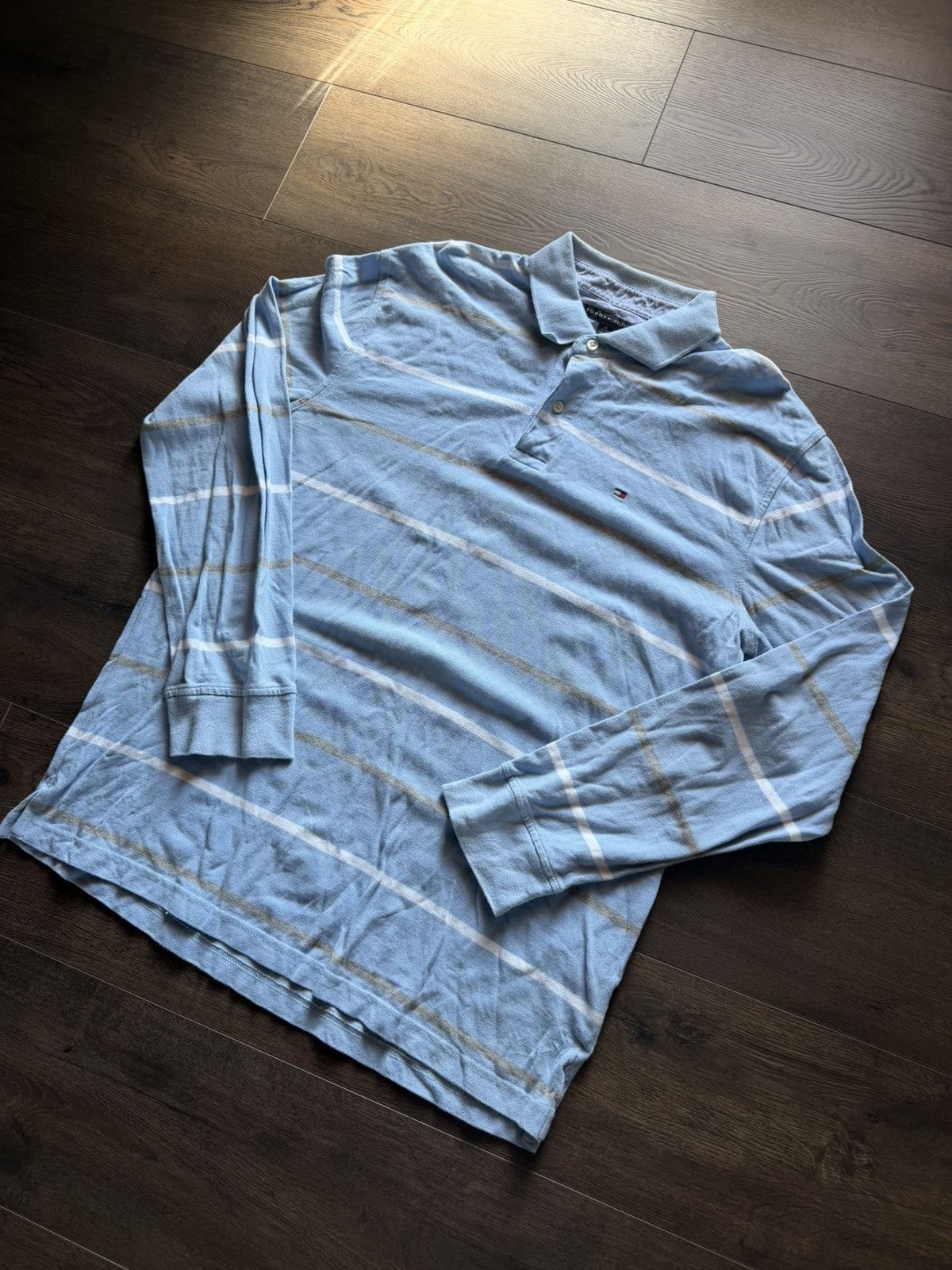 Tommy Hilfiger Vintage Tommy Hilfiger Long Sleeve Shirt - Striped Collared Size US XL / EU 56 / 4 - 3 Thumbnail