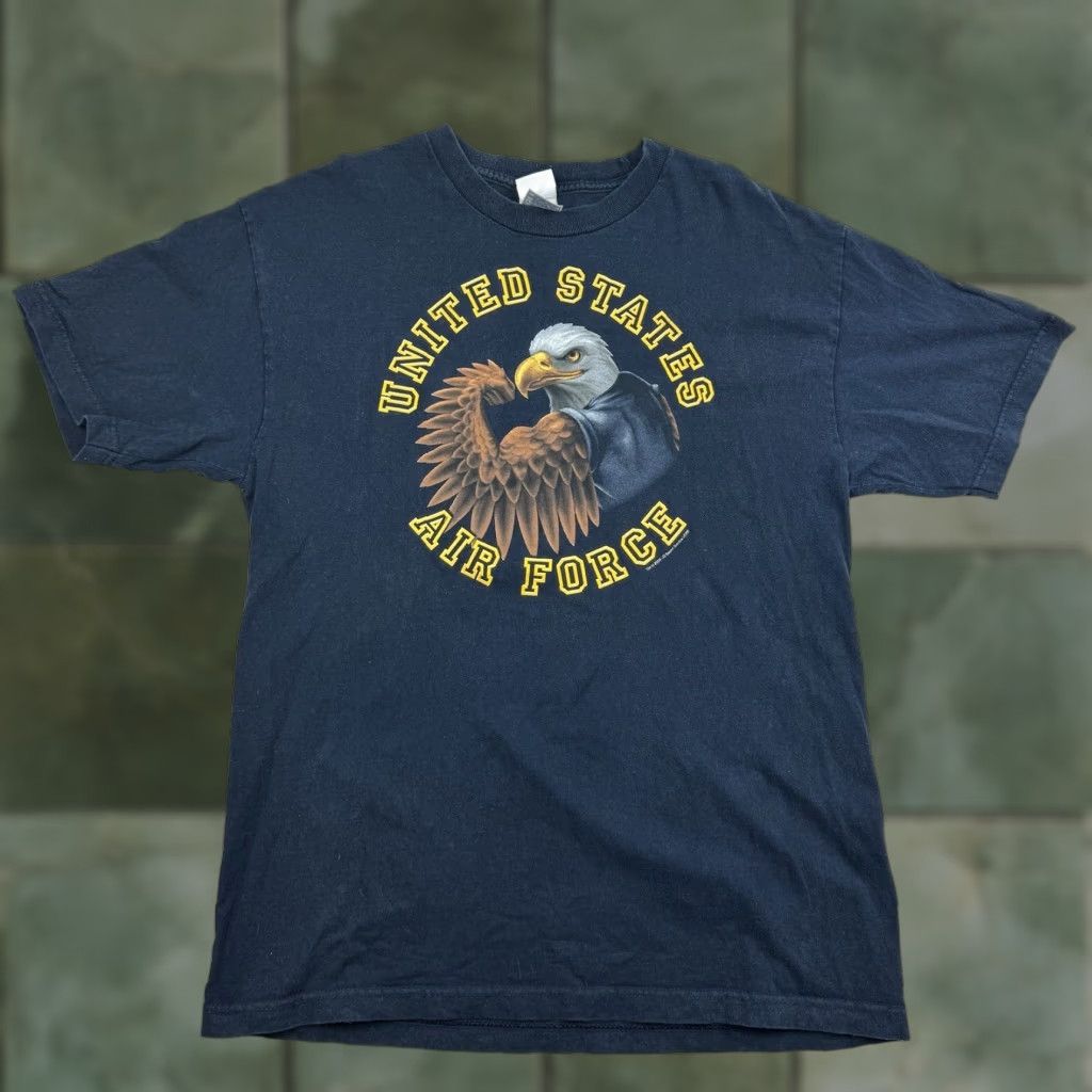 Vintage VINTAGE United States Air Force Shirt Adult Large Blue Grunge Y2K Eagle American Shirt Mens T-Shirt Grunge Military 90s Size US L / EU 52-54 / 3 - 1 Thumbnail