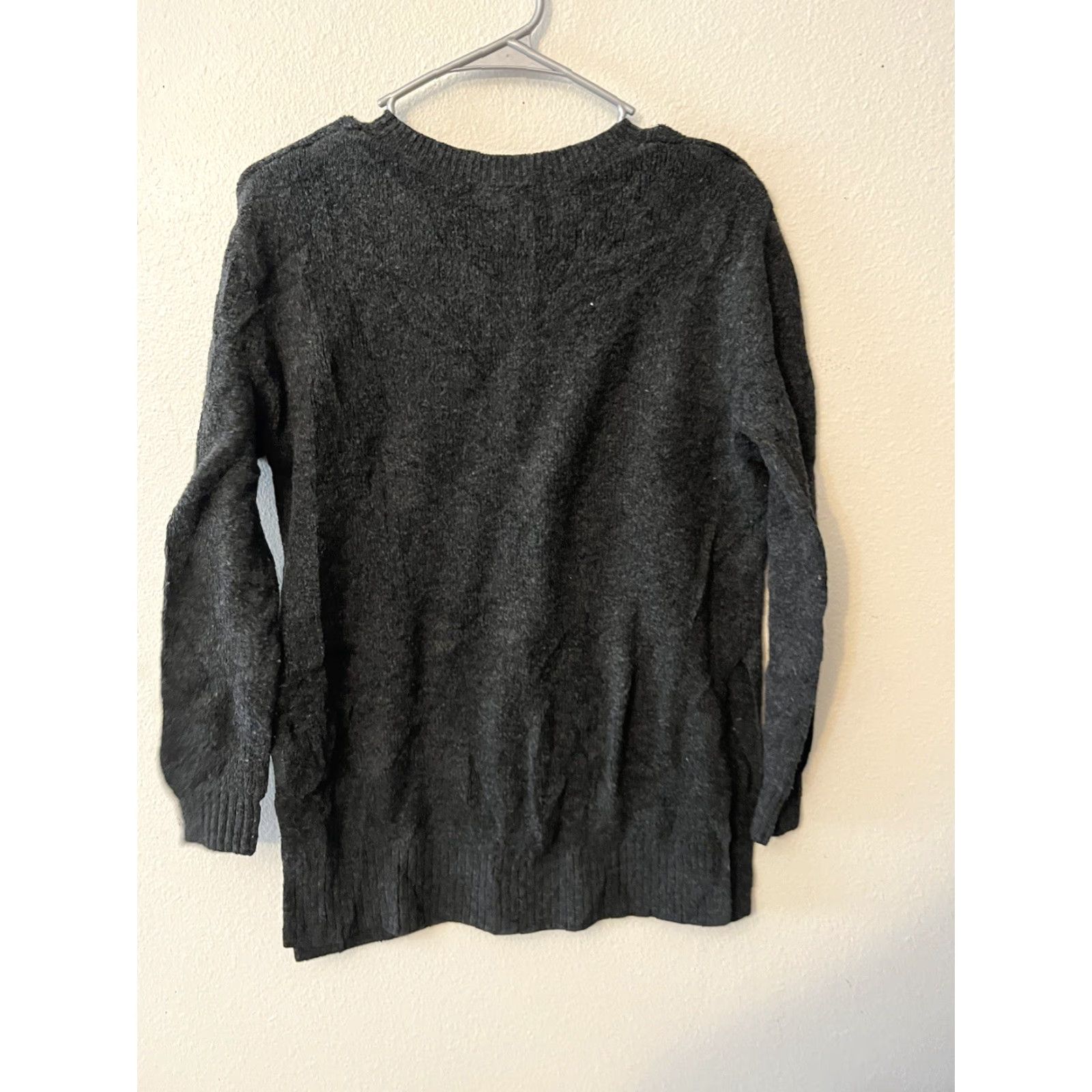 H&M H&M Womens Pullover Sweater Gray Long Sleeve Crew Neck XS Acrylic Blend Solid Knit Size XS / US 0-2 / IT 36-38 - 3 Thumbnail